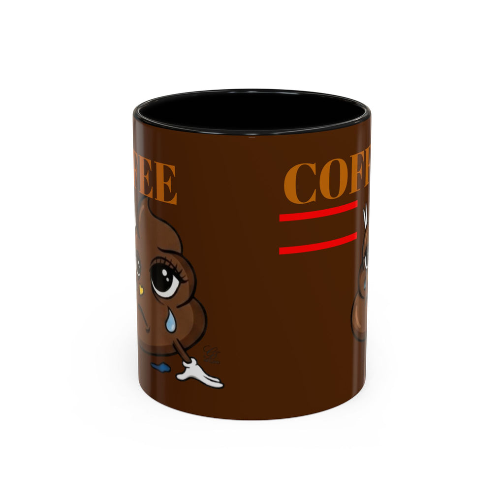 Coffee Mug — Cute Crying Poop Character "Coffee = Pooo" Accent Ceramic Mug by GT Artland