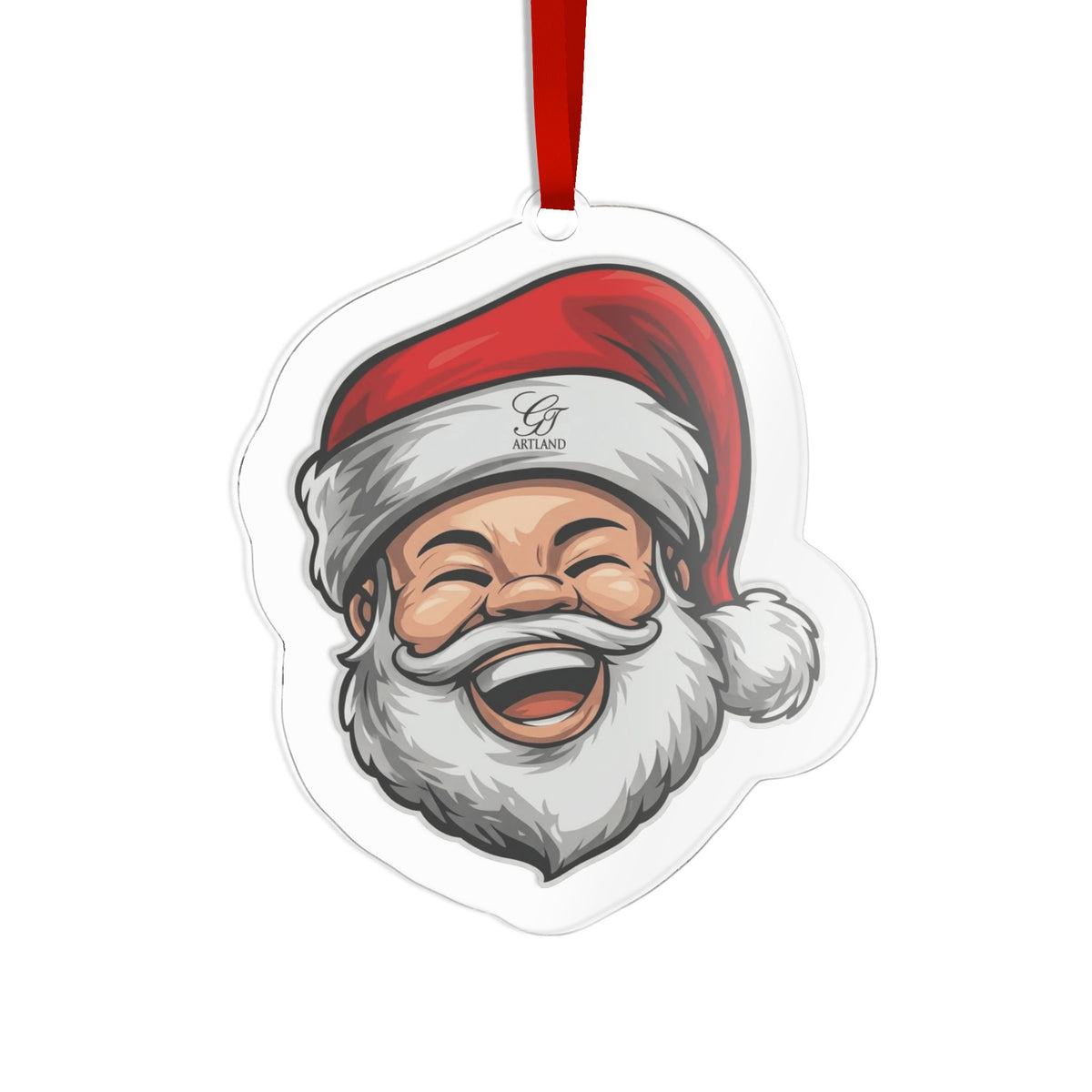 Jolly Santa Claus Custom Cut Acrylic Ornament by GT Artland