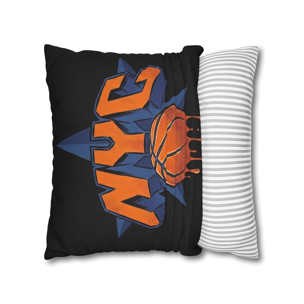 NYC Dripping Basketball Pillowcase | Square Throw Pillowcase by GT Artland