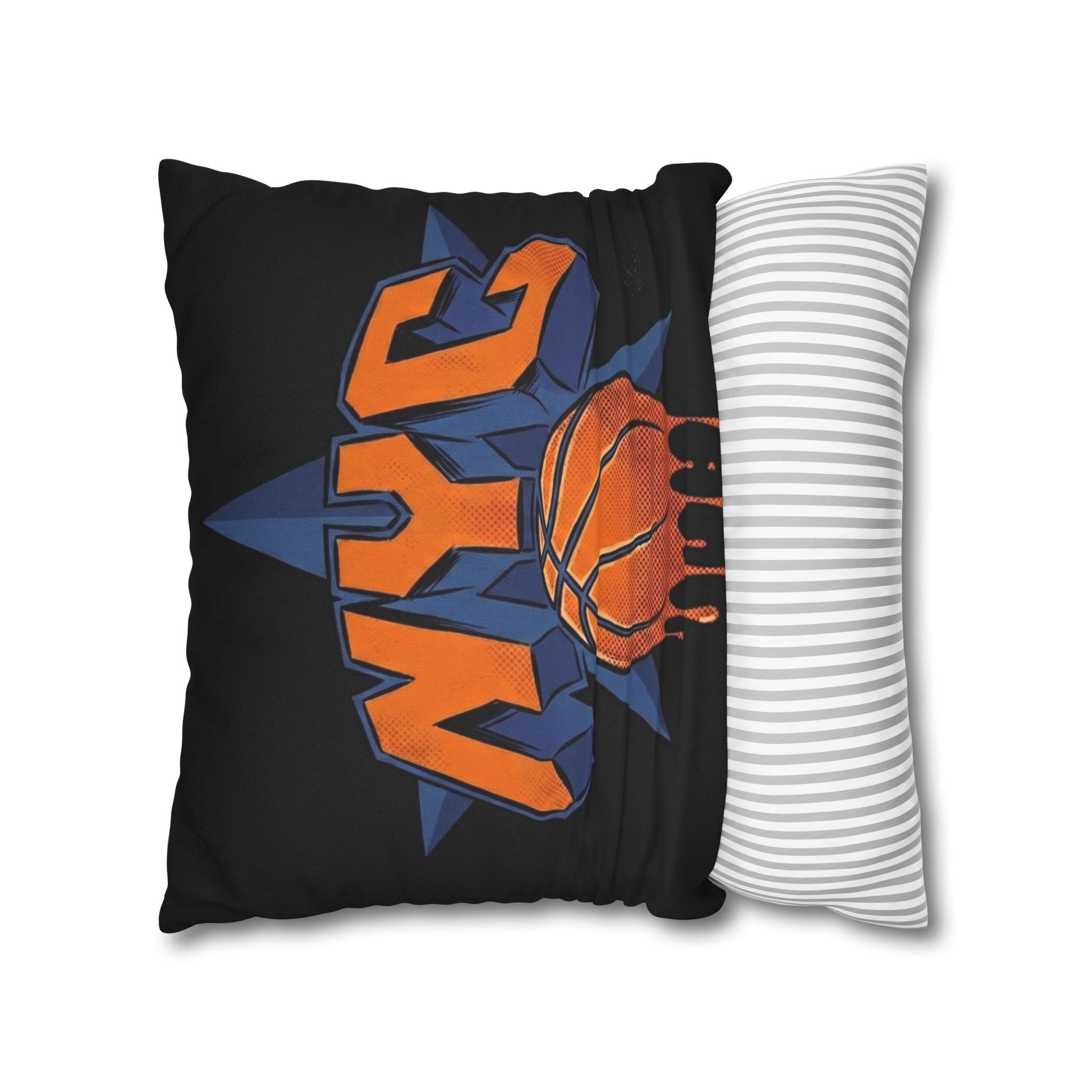 NYC Dripping Basketball Pillowcase | Square Throw Pillowcase by GT Artland