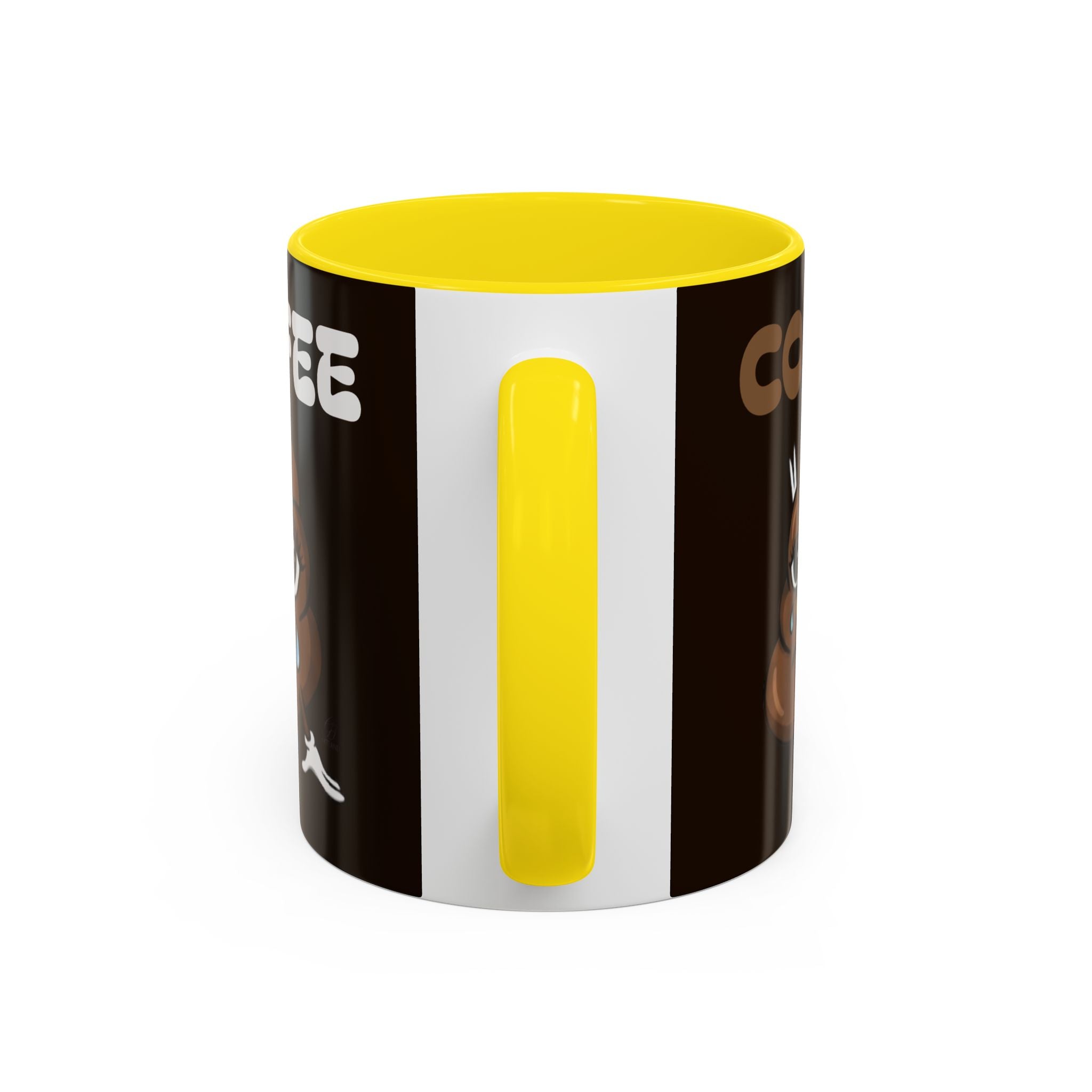 Coffee Mug — Cute Sad Poop Emoji with “COFFEE” Text Accent Mug by GT Artland