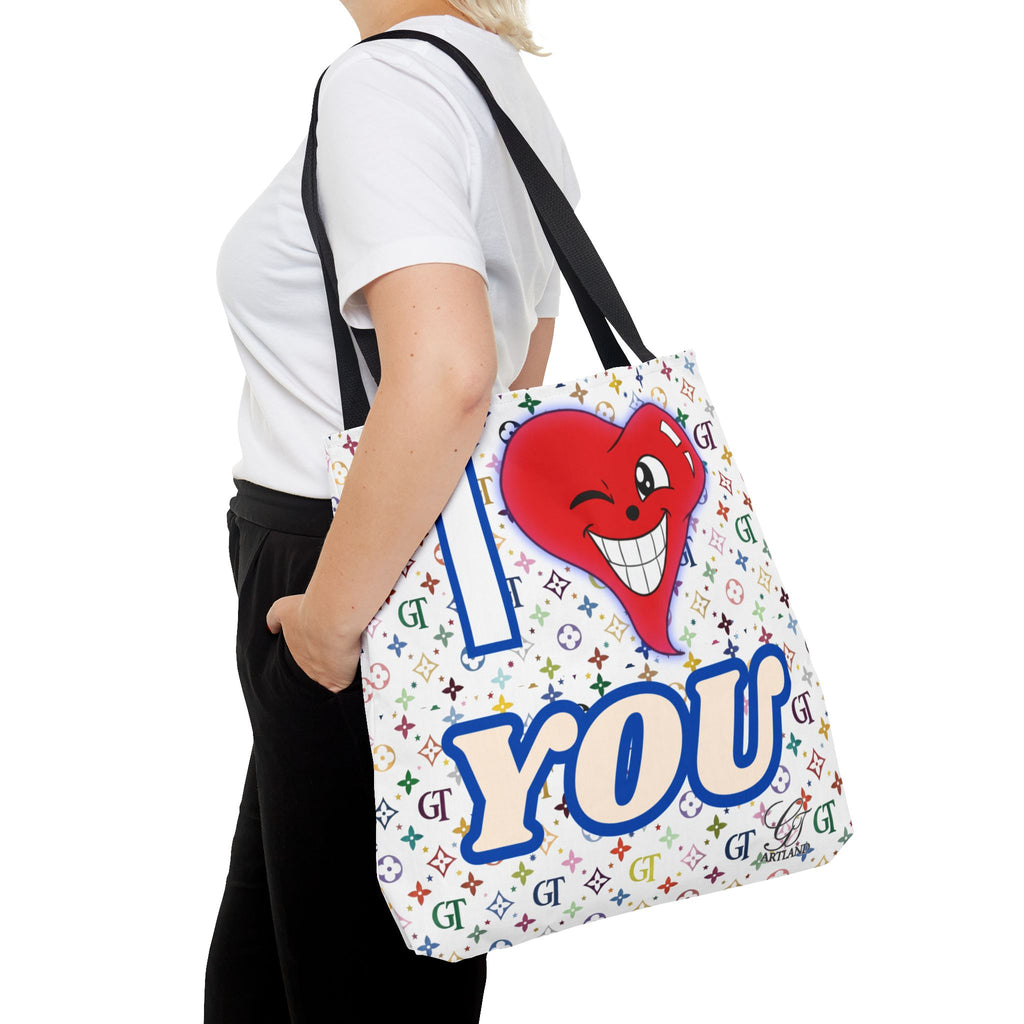 I Heart You Graphic Tote Bag – Cute Winking Heart Love Print by GT Artland