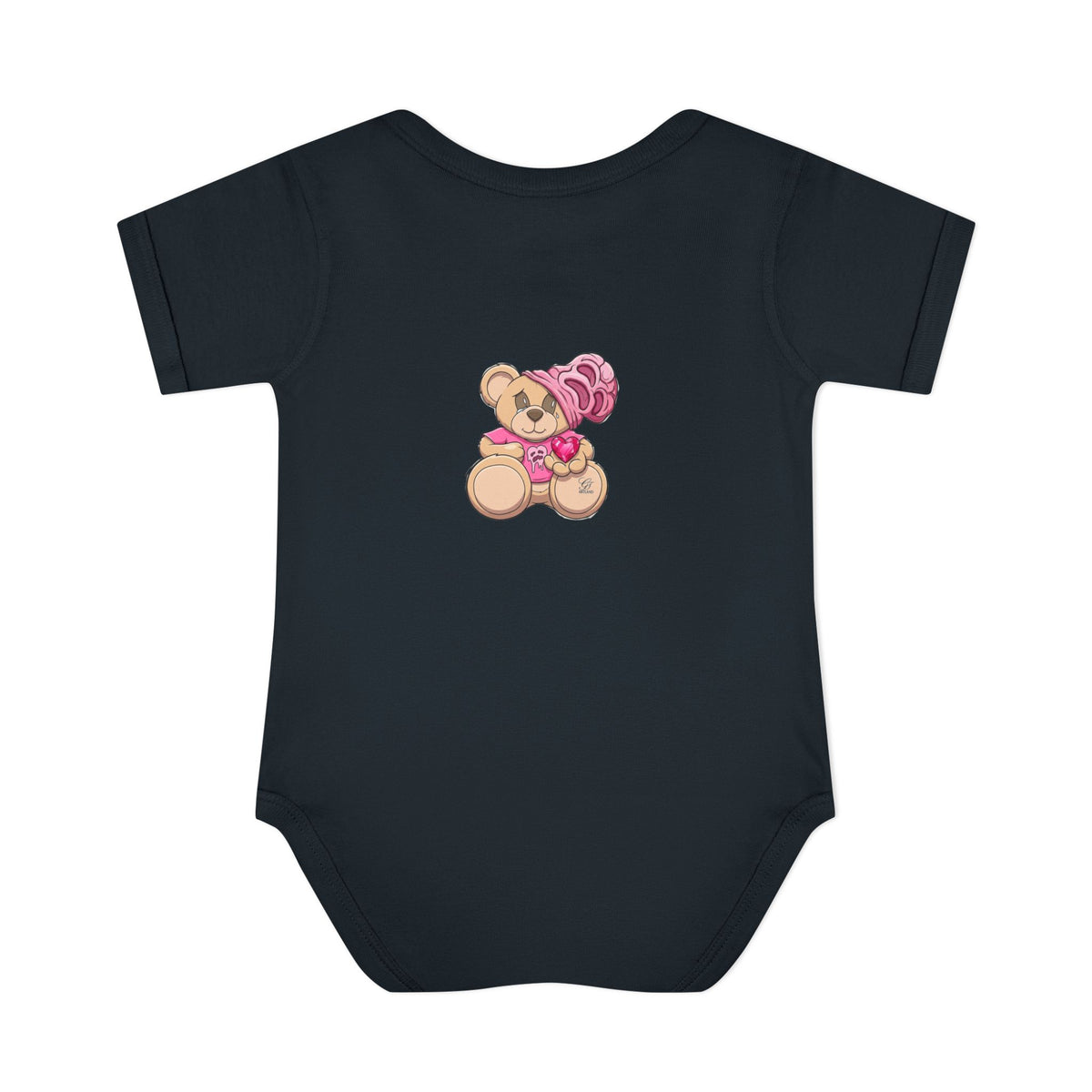 Pink Heart Teddy Bear Infant Bodysuit by GT Artland