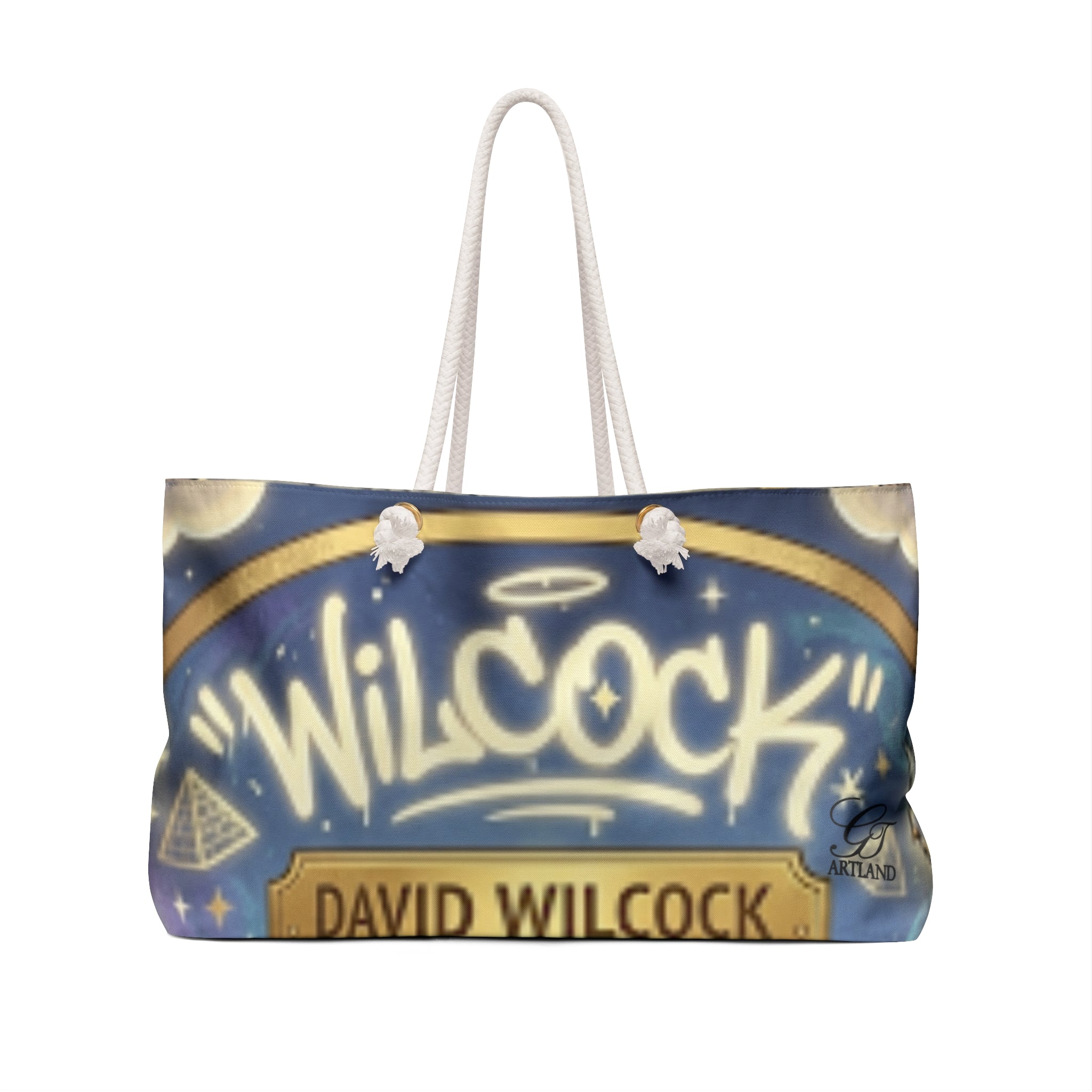 David Wilcock Angel Portrait Weekender Bag | Wilcock Logo Travel Tote by GT Artland