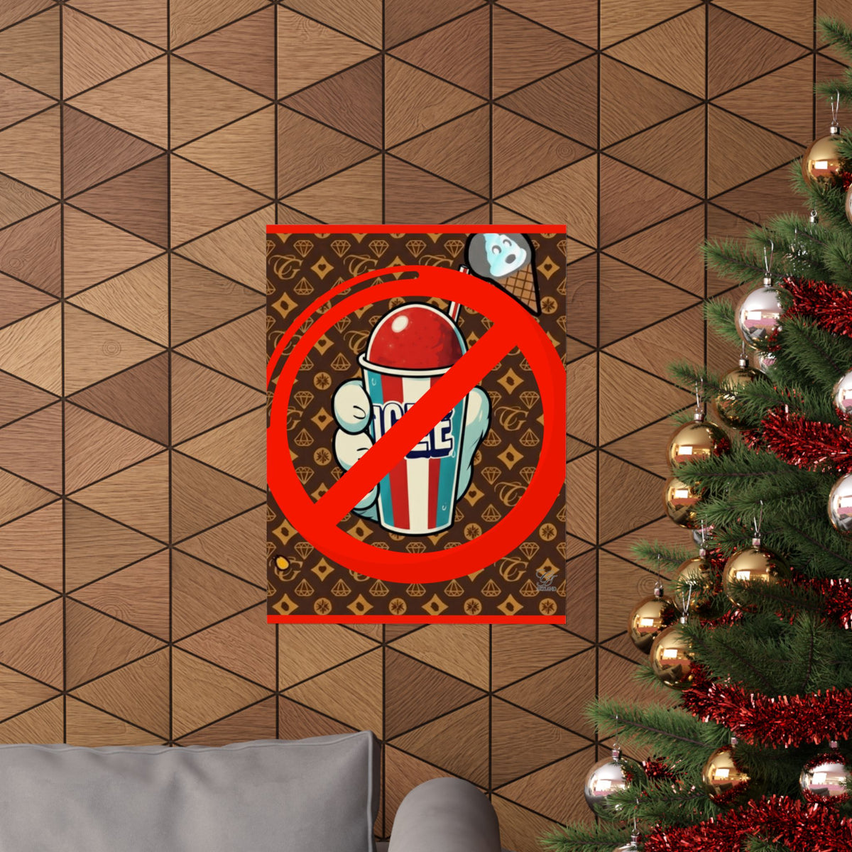 No Slushie Poster Matte Vertical Poster | Anti Slushie Illustration, Retro Snack Pattern by GT Artland