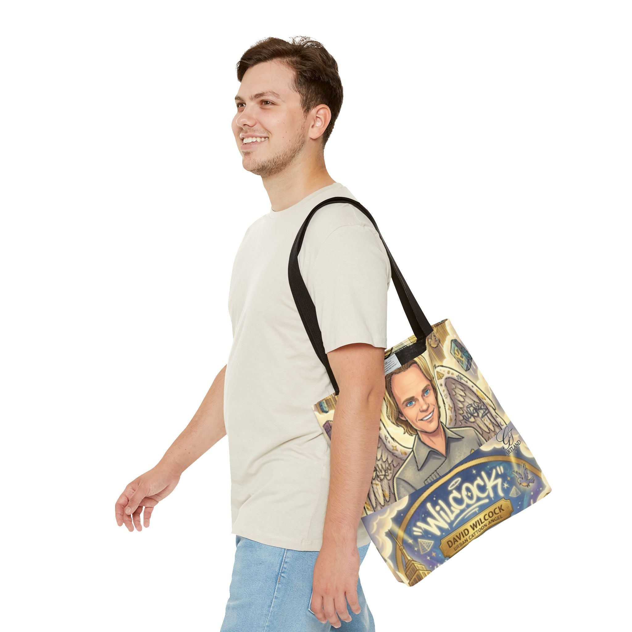 Wilcock Angel Wings Portrait Tote Bag – Illustrated Memorial/Tribute Carryall by GT Artland