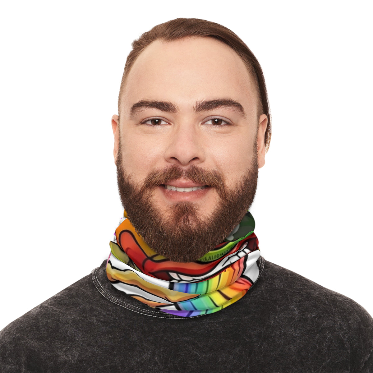 Rainbow Clown  GT Soldier Explosion Lightweight Neck Gaiter | Vibrant Graphic Face Tube by GT Artland