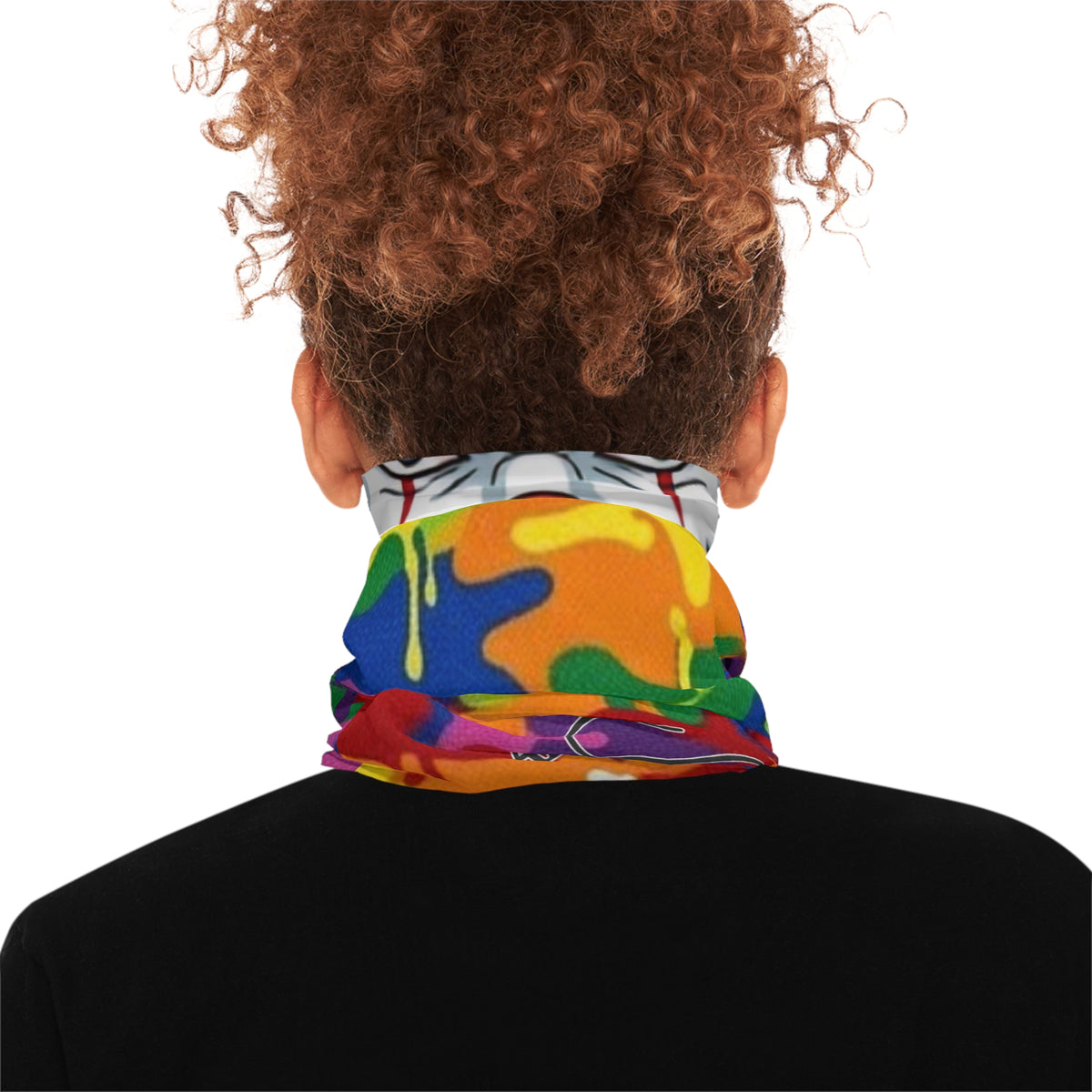 Clown Penny Rainbow Camo Neck Gaiter – Colorful Drip Camouflage Face Mask by GT Artland
