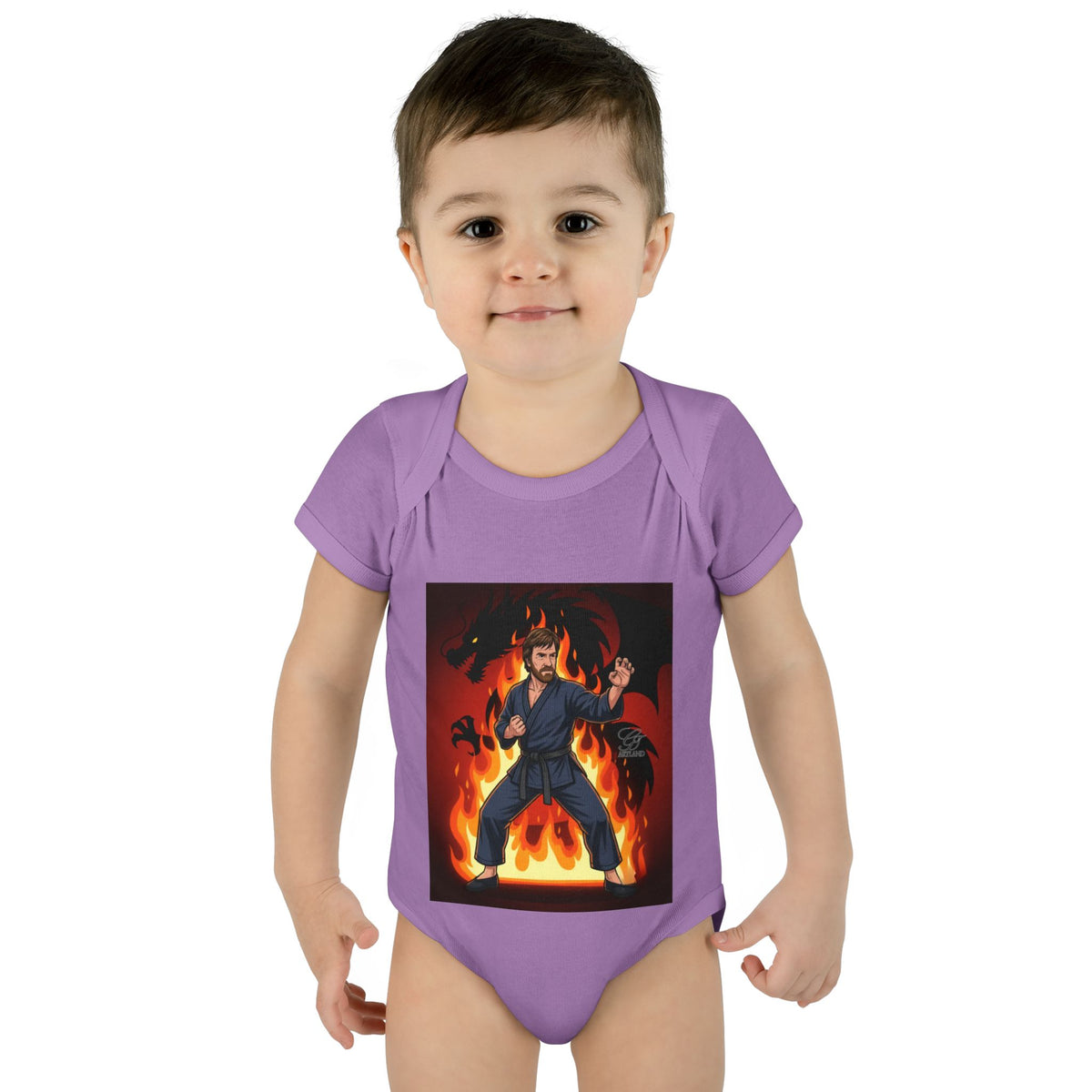 Flame Ninja Infant Bodysuit | Dragon Fire Martial Arts Baby Onesie