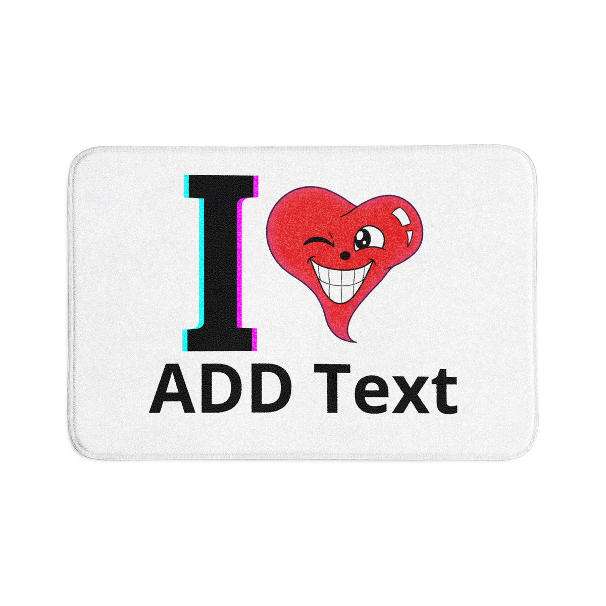 I Love [Custom Text] Personalized I Heart ORIGINAL 3-Piece Bath Mat Set by GT Artland