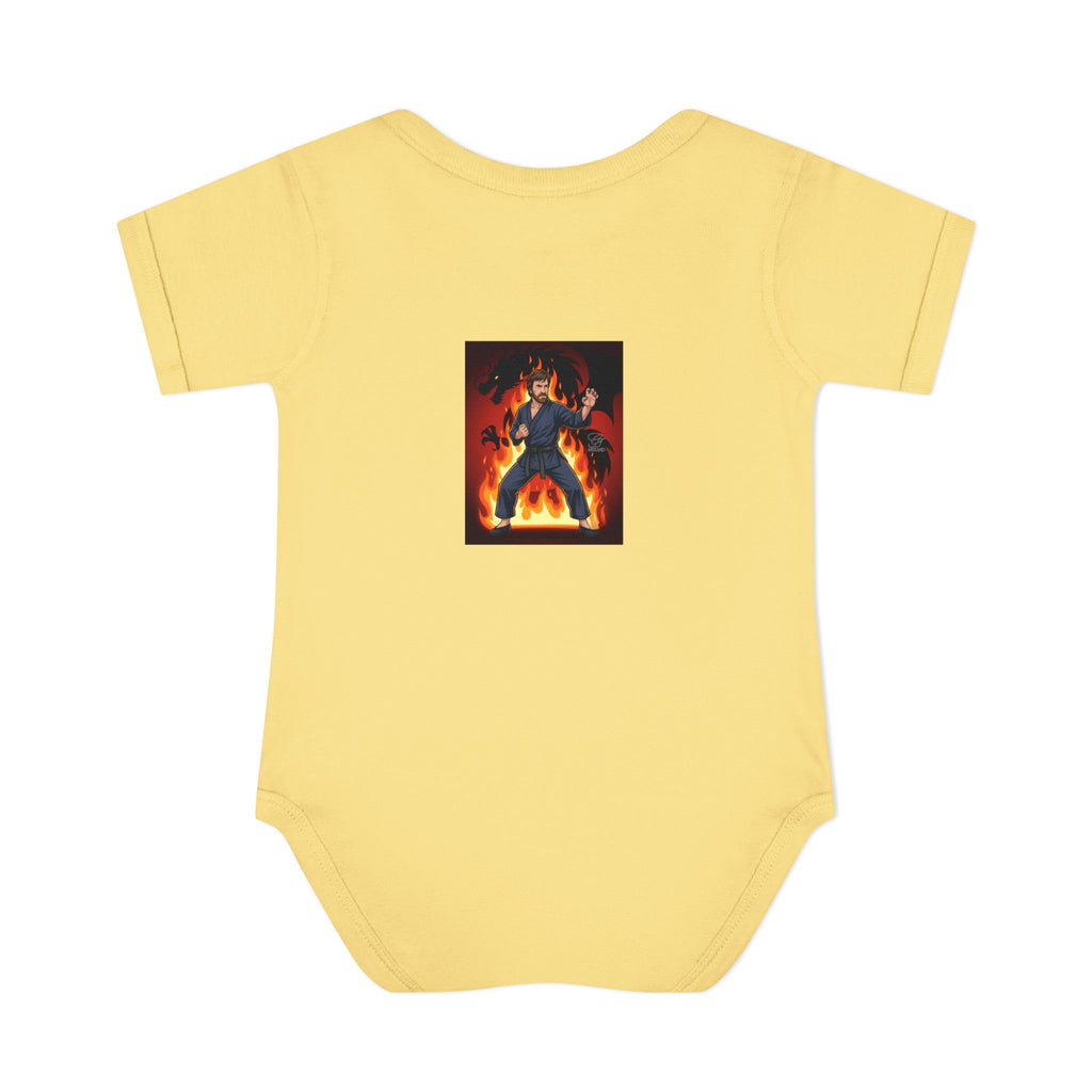 Flame Ninja Infant Bodysuit | Dragon Fire Martial Arts Baby Onesie
