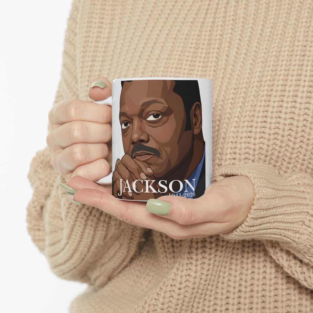 Stylized Jesse Jackson Portrait Ceramic Mug