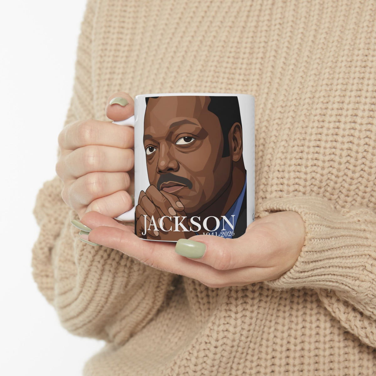 Stylized Jesse Jackson Portrait Ceramic Mug