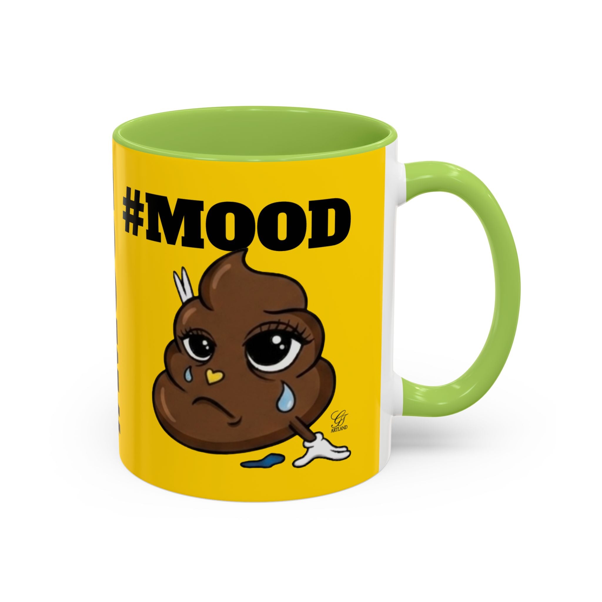 #MOOD Poop Emoji Accent Coffee Mug Yellow Edition — Funny 11/15oz Novelty Mug by GT Artland