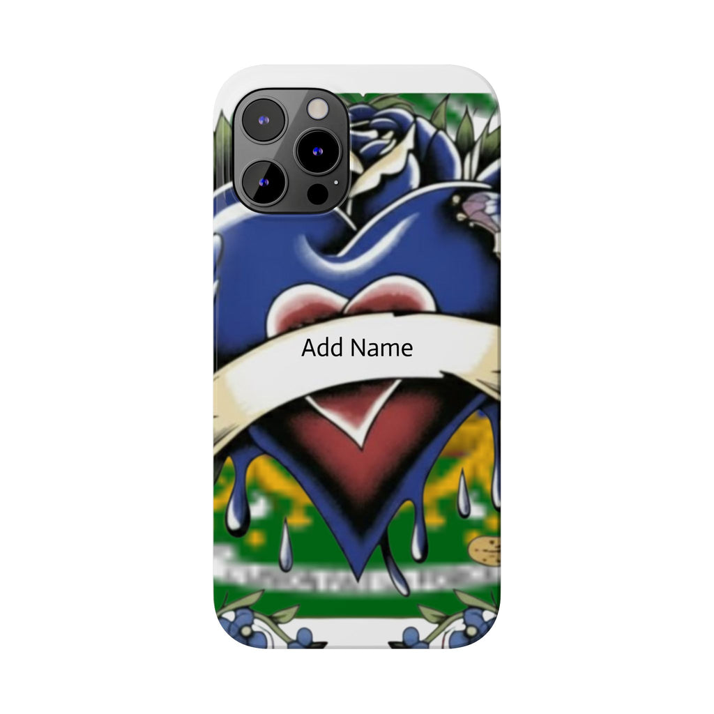 Blue Rose Garden Urban Styled Illustration Slim Phone Case |  by GT Artland