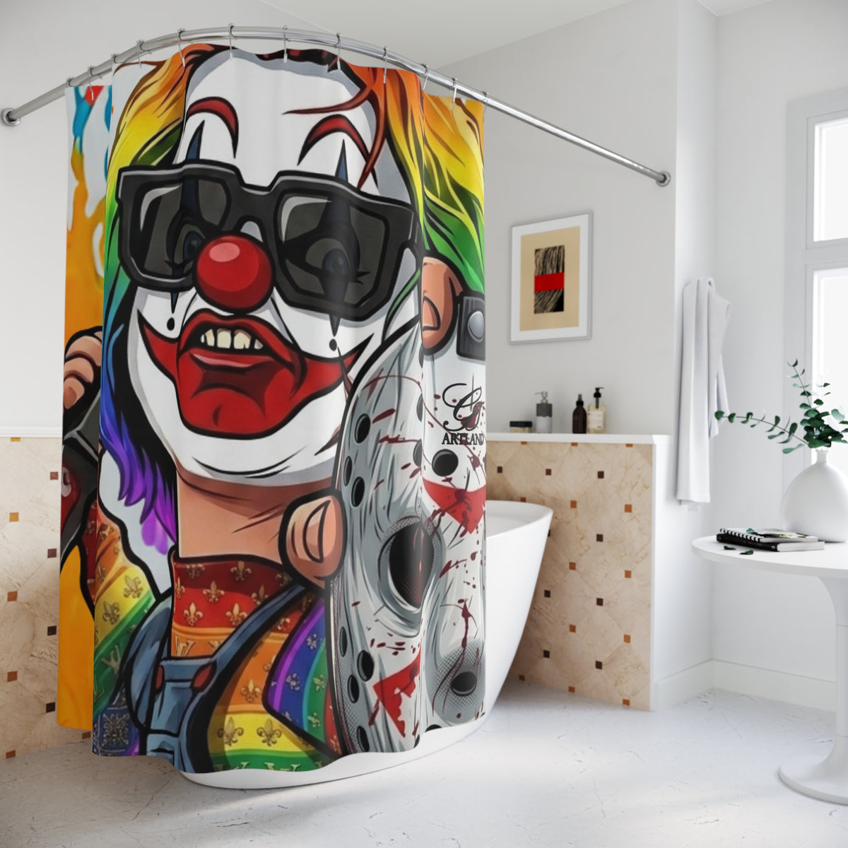 Rainbow Slasher Rainbow Drip Designer | Creepy Horror Bathroom Decor by GT Artland