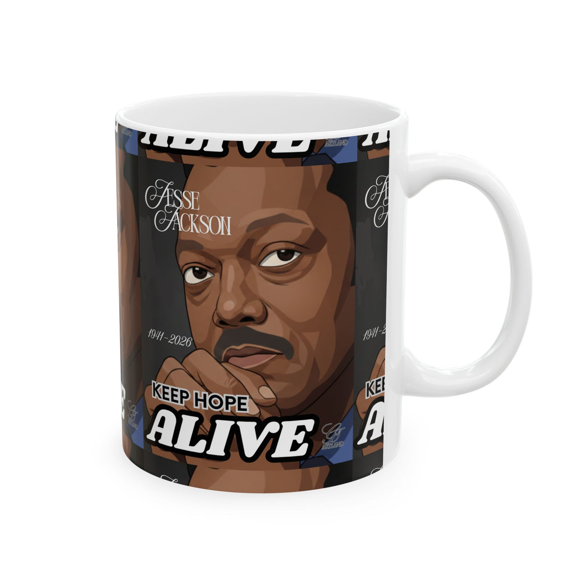 Keep Hope Alive illustration Mug | Jesse Jackson portrait, political tribute