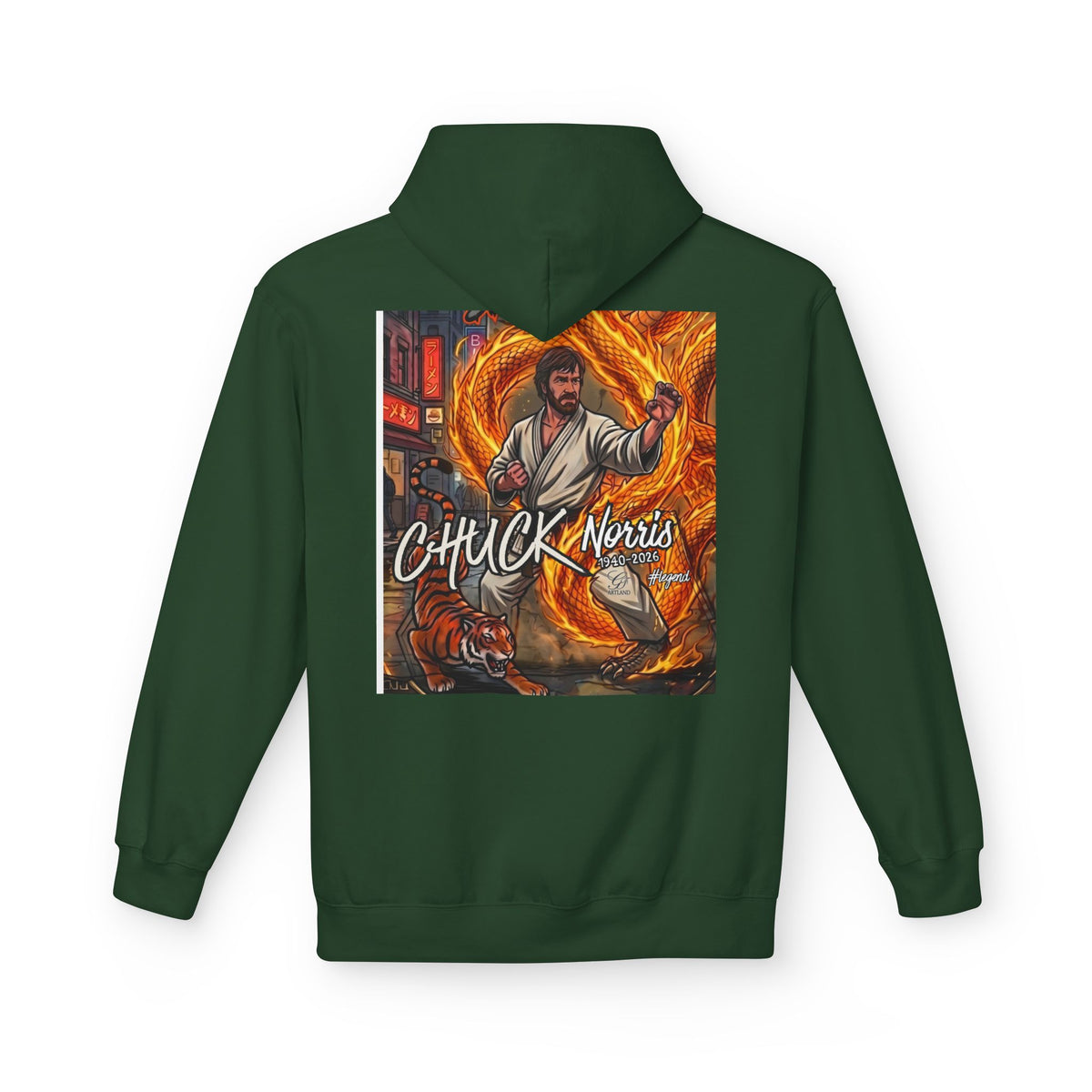 Chuck Norris Martial Arts Hoodie | Action Illustration, Retro Fight Scene by GT Artland