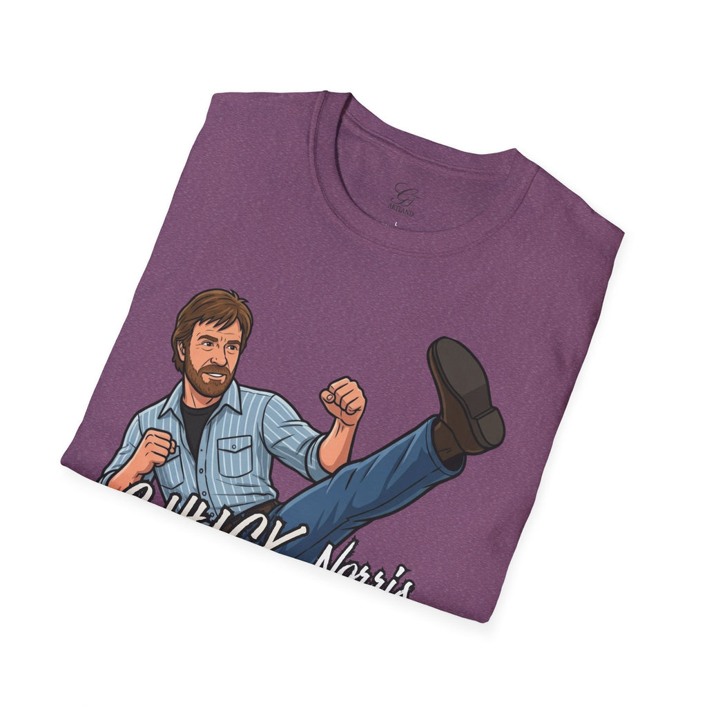 Chuck Norris Kick Illustration T-Shirt | I'll Kick Your Butt text by GT Artland