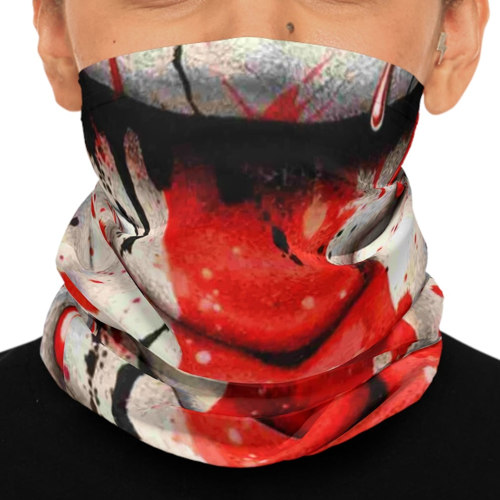 Gore Stripe Neck Gaiter | Horror Splatter Face Covering by GT Artland