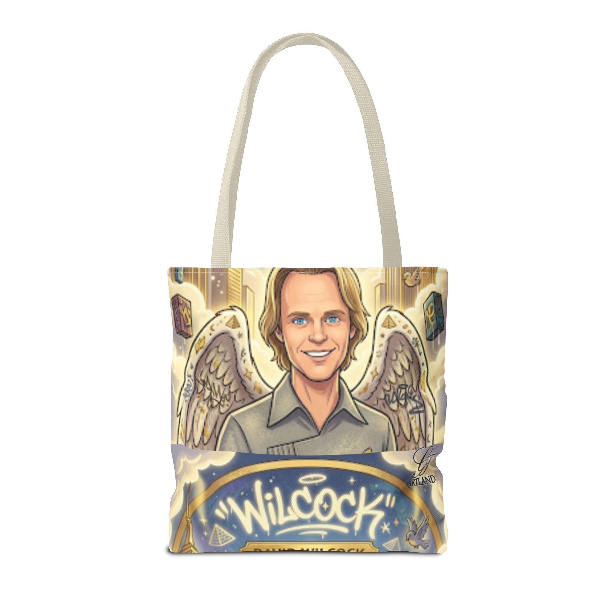 Wilcock Angel Wings Portrait Tote Bag – Illustrated Memorial/Tribute Carryall by GT Artland