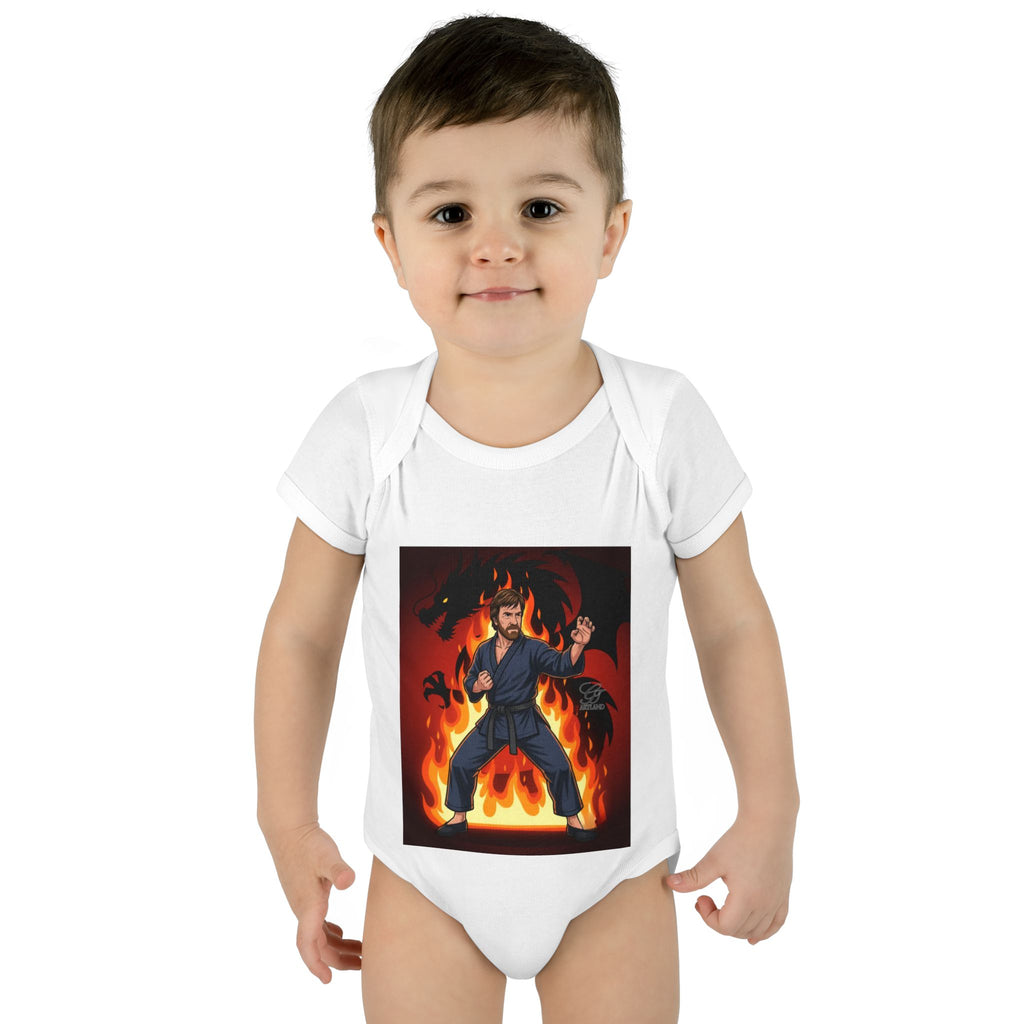 Flame Ninja Infant Bodysuit | Dragon Fire Martial Arts Baby Onesie