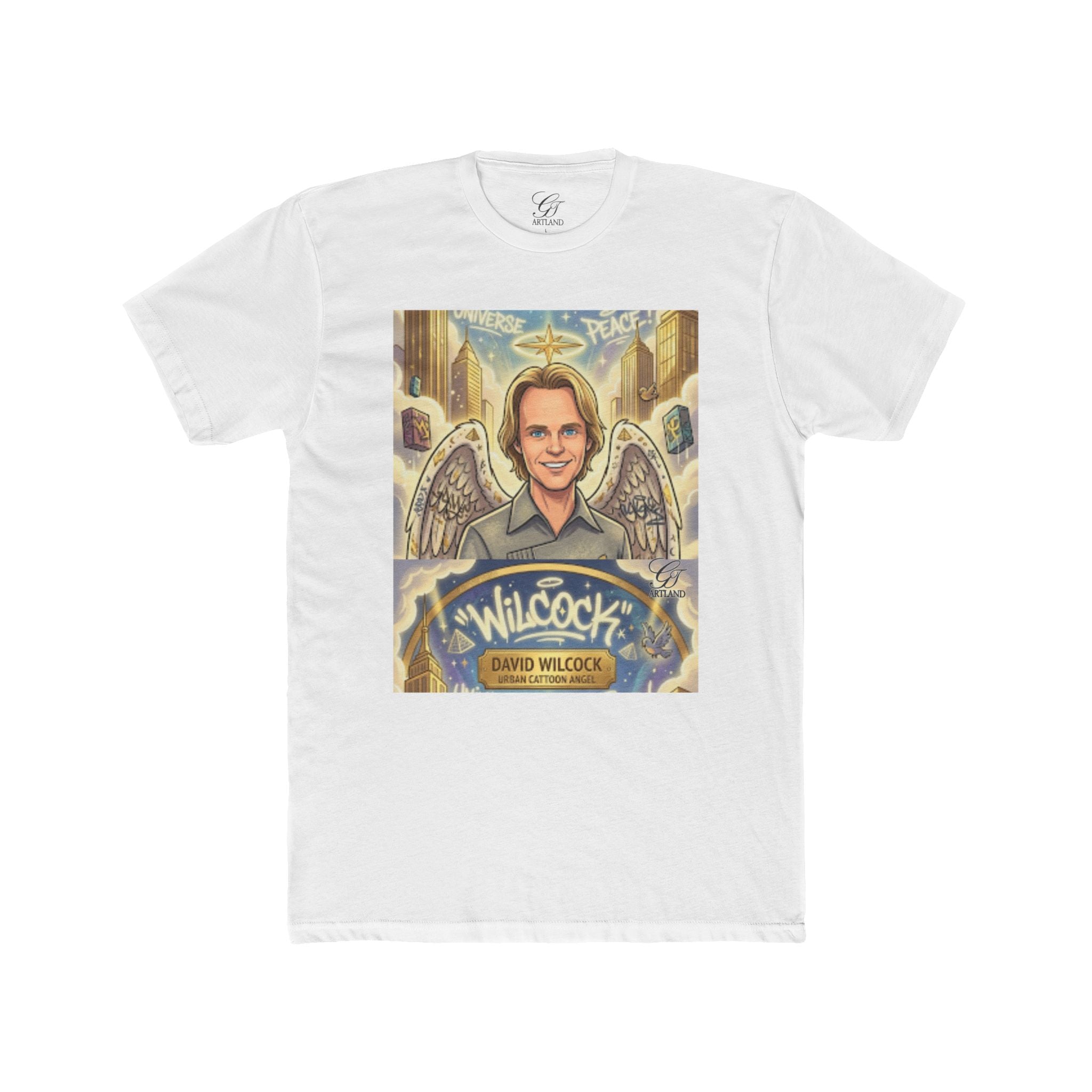 David Wilcock Angel Portrait Tee — Spiritual Memoir Graphic T-Shirt by GT Artland