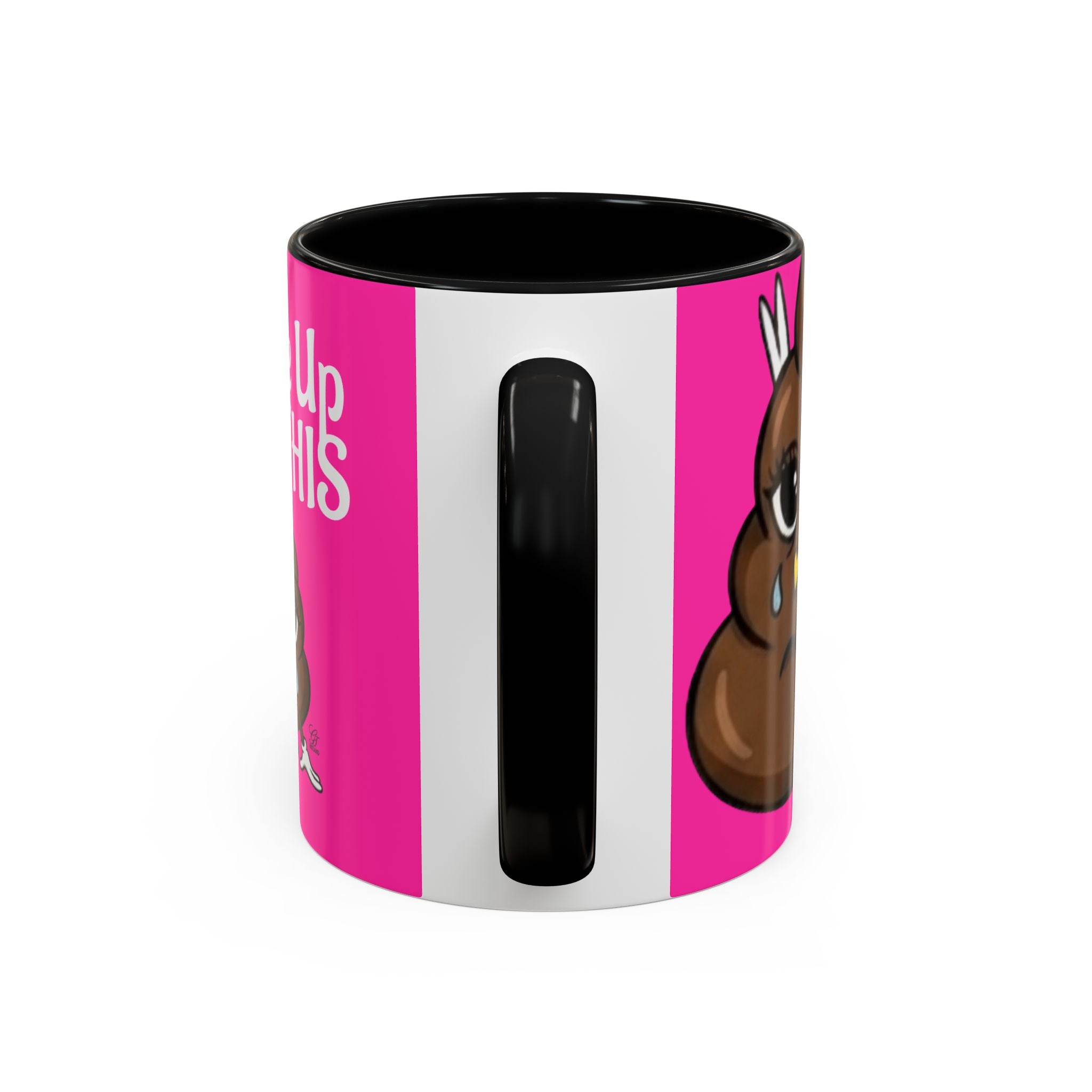 Coffee Mug — "I Woke Up Like This"  Poop Emoji Funny Pink Novelty Mug by GT Artland