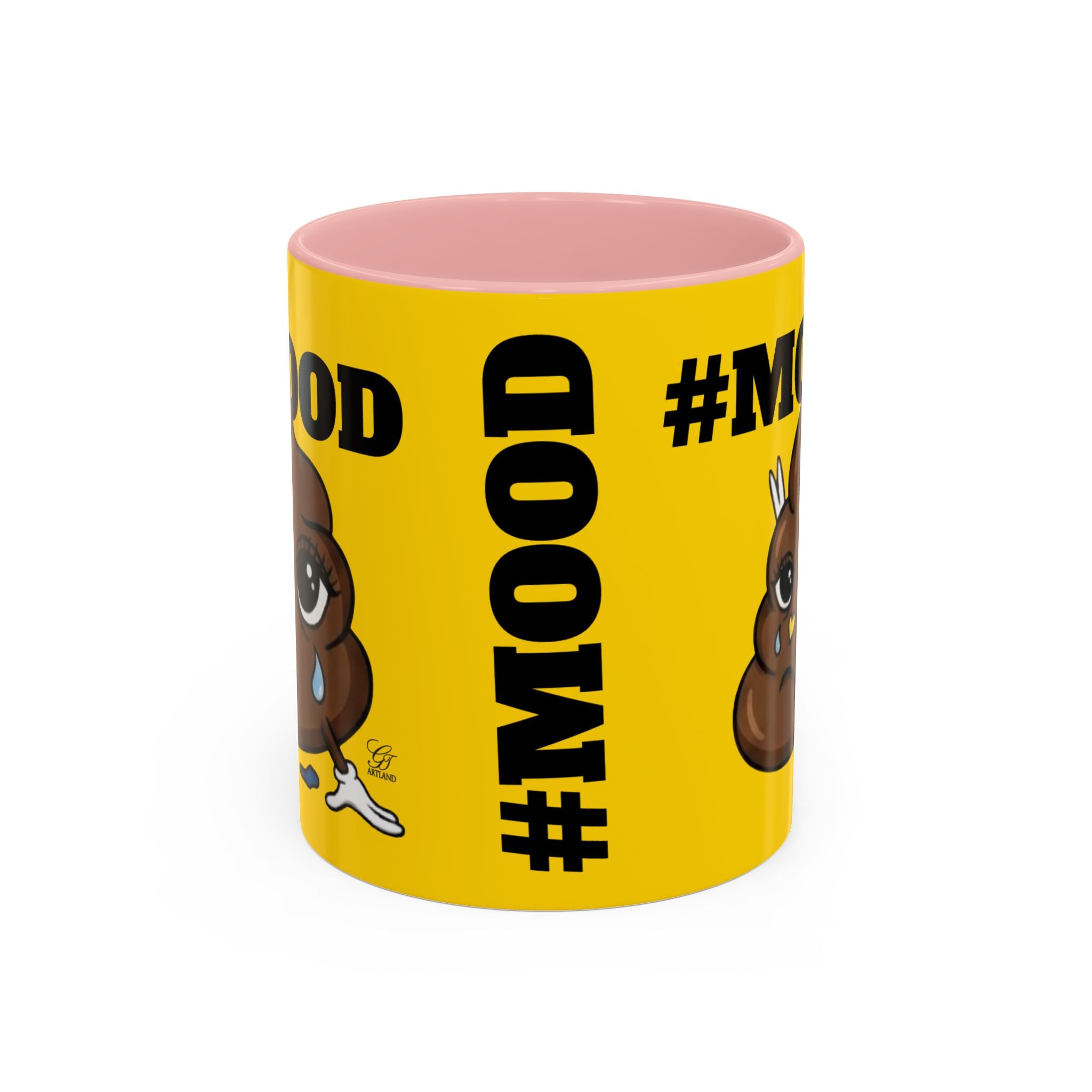 #MOOD Poop Emoji Accent Coffee Mug Yellow Edition — Funny 11/15oz Novelty Mug by GT Artland