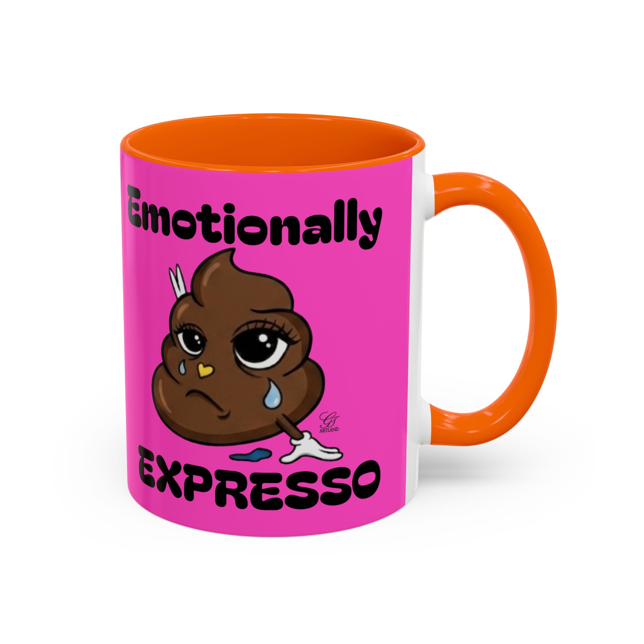 Emotionally Expresso Cute Crying Poop Emoji Designer Coffee Mug by GT Artland