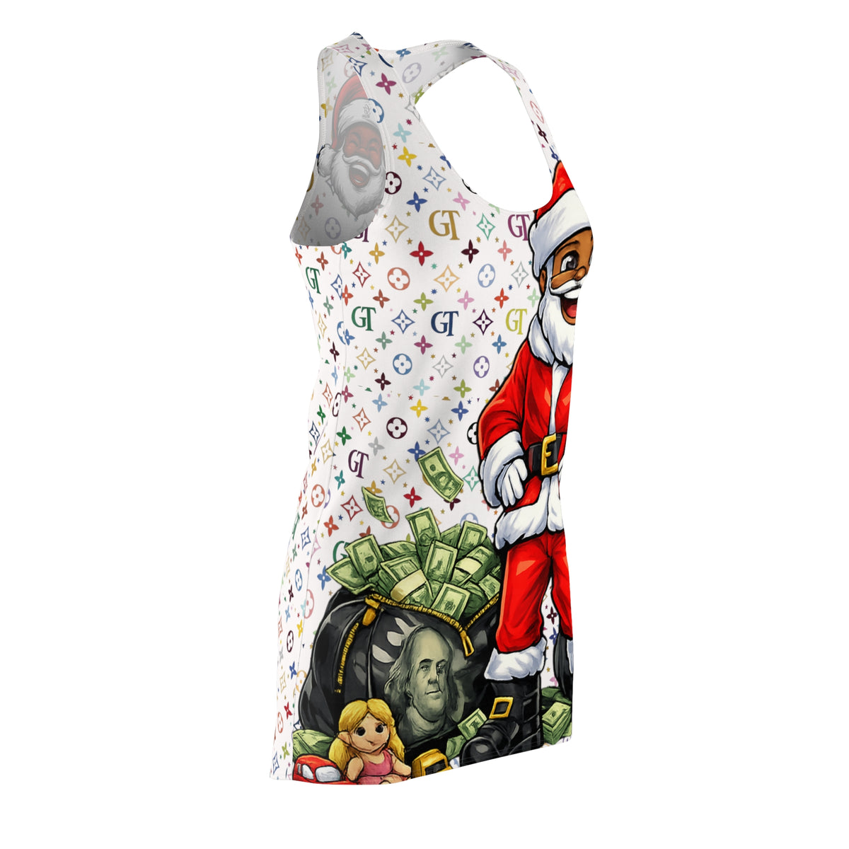 Santa Money Christmas Racerback Dress by GT Artland