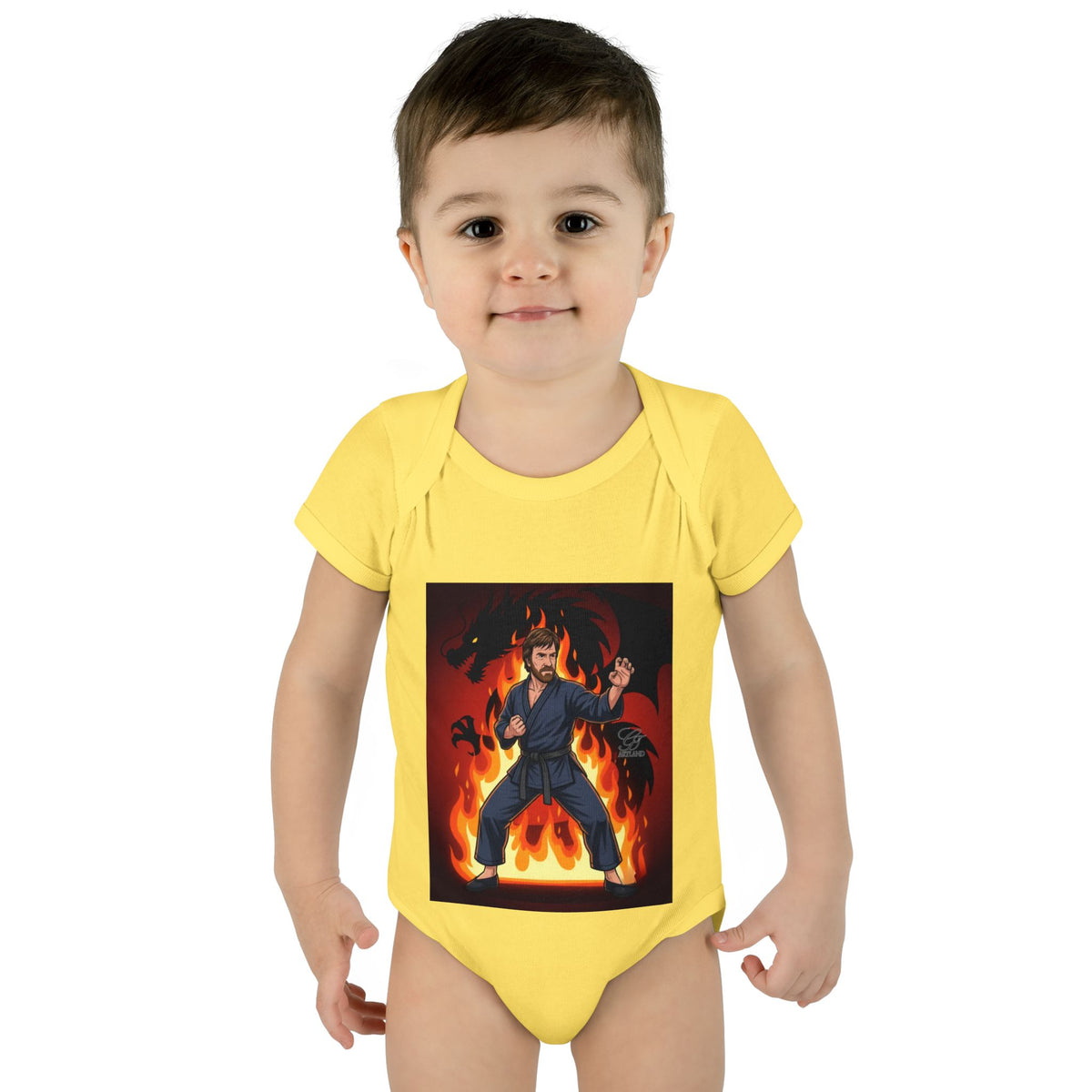 Flame Ninja Infant Bodysuit | Dragon Fire Martial Arts Baby Onesie