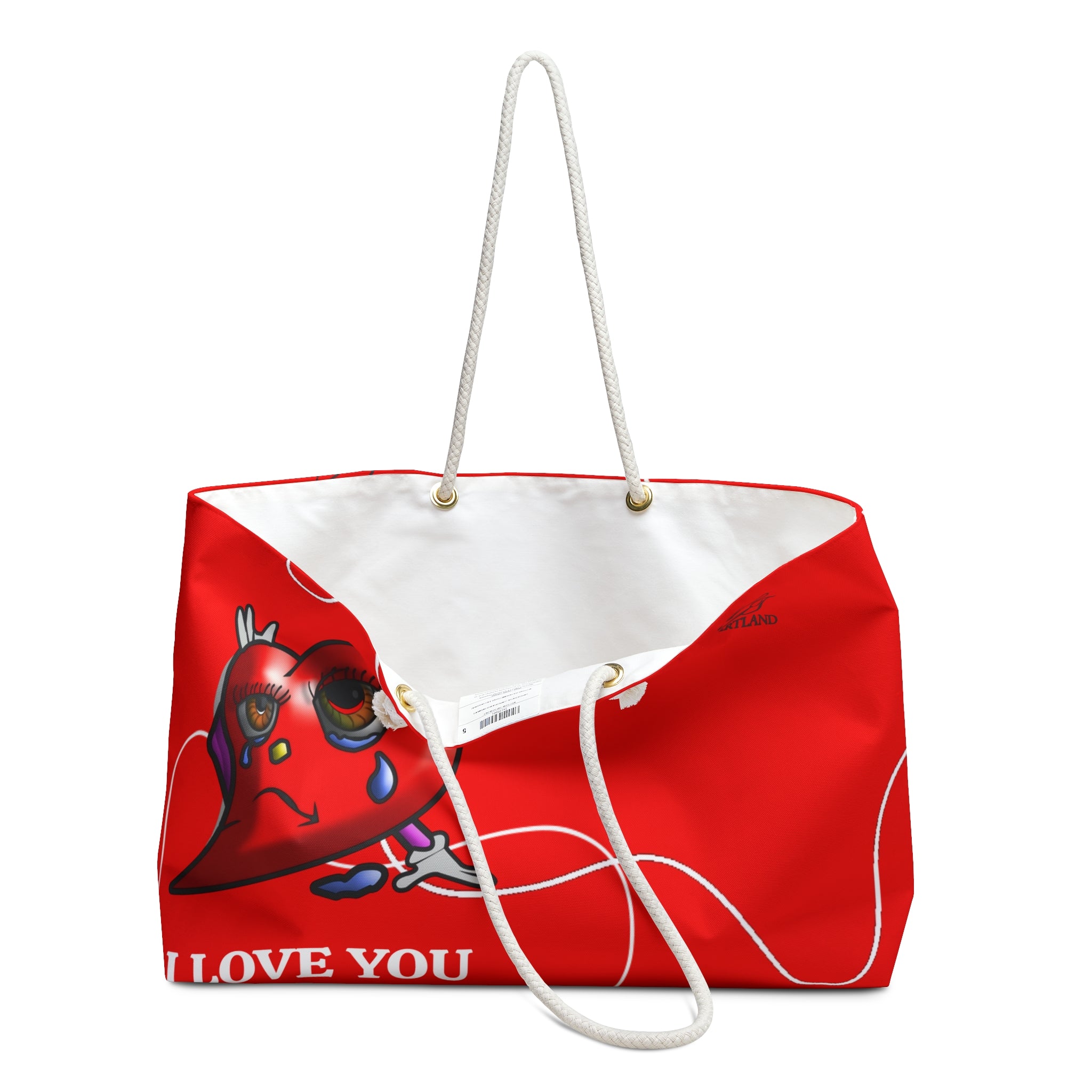Crying Heart I Love You Weekender Bag | Red Romantic Tote by GT Artland