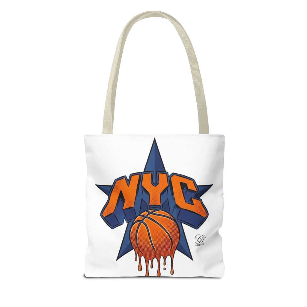 NYC Dripping Basketball Tote Bag | City Basketball Design by GT Artland