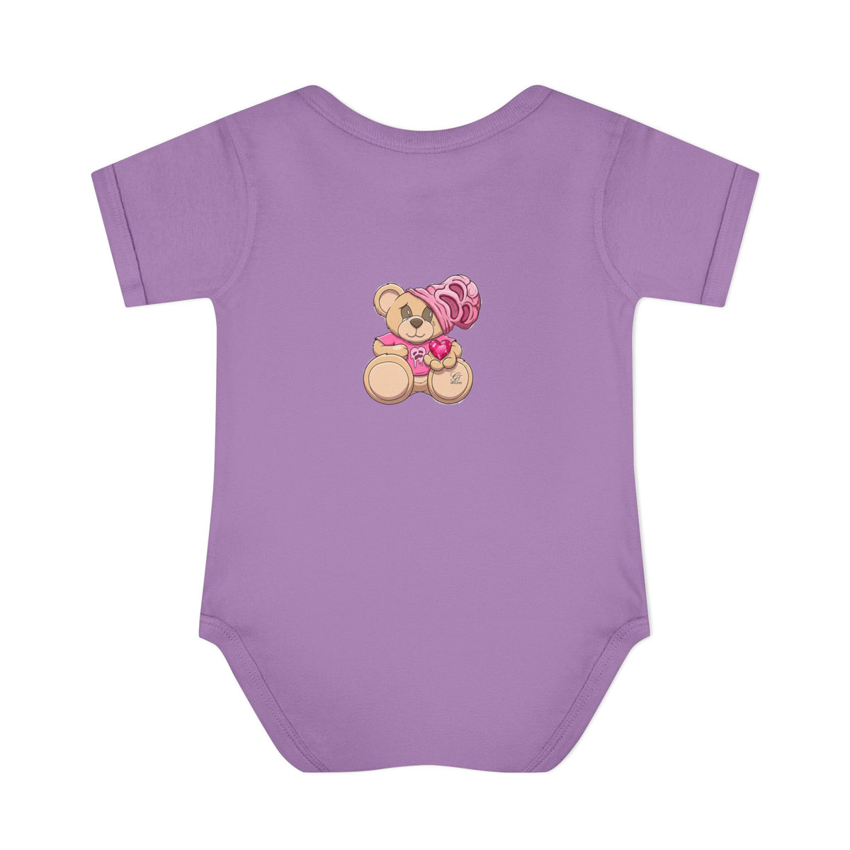 Pink Heart Teddy Bear Infant Bodysuit by GT Artland