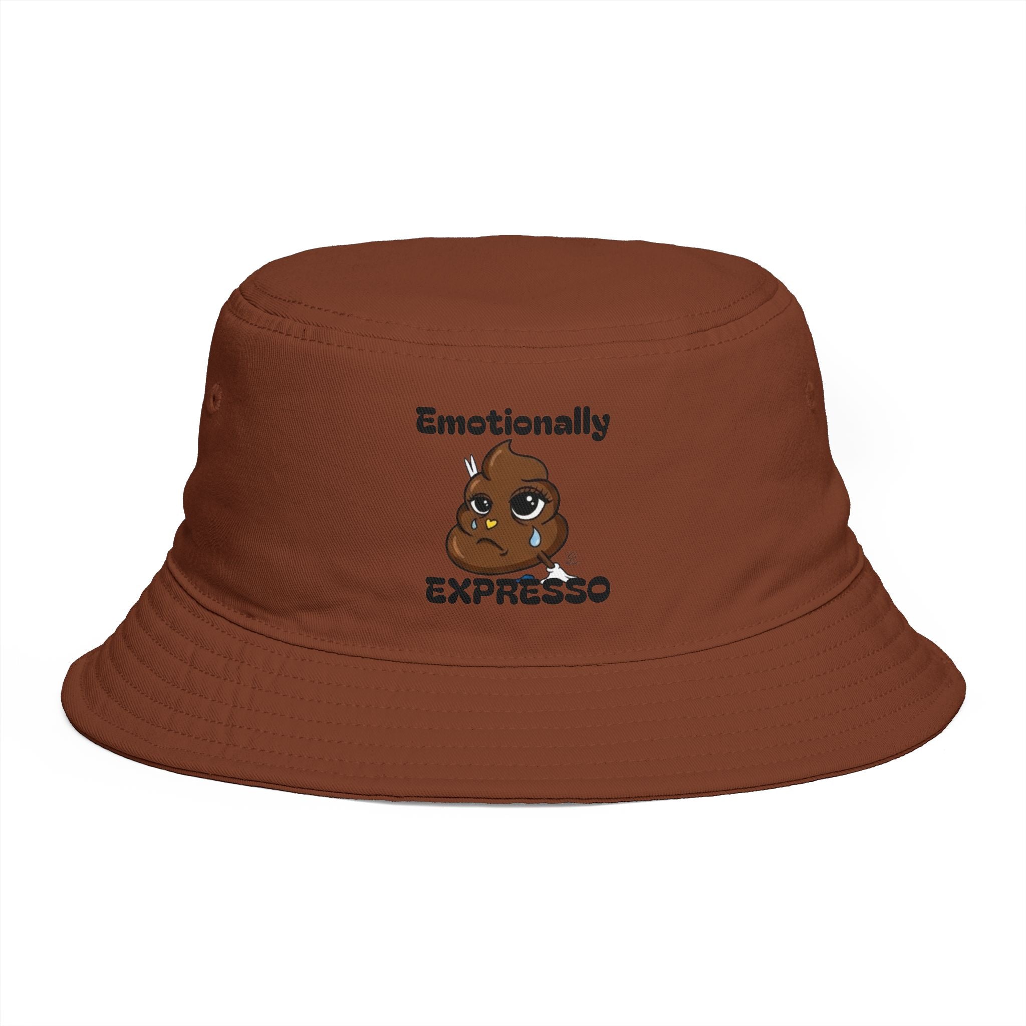 Copy of Emotionally Expresso Bucket Hat | Cute Coffee Bean Crying Emoji Designer Illustration by GT Artland