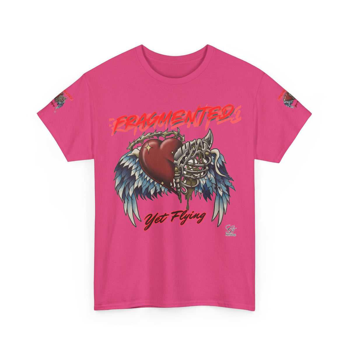 Fragmented Heart Wings tee | Broken Heart with Wings graphic