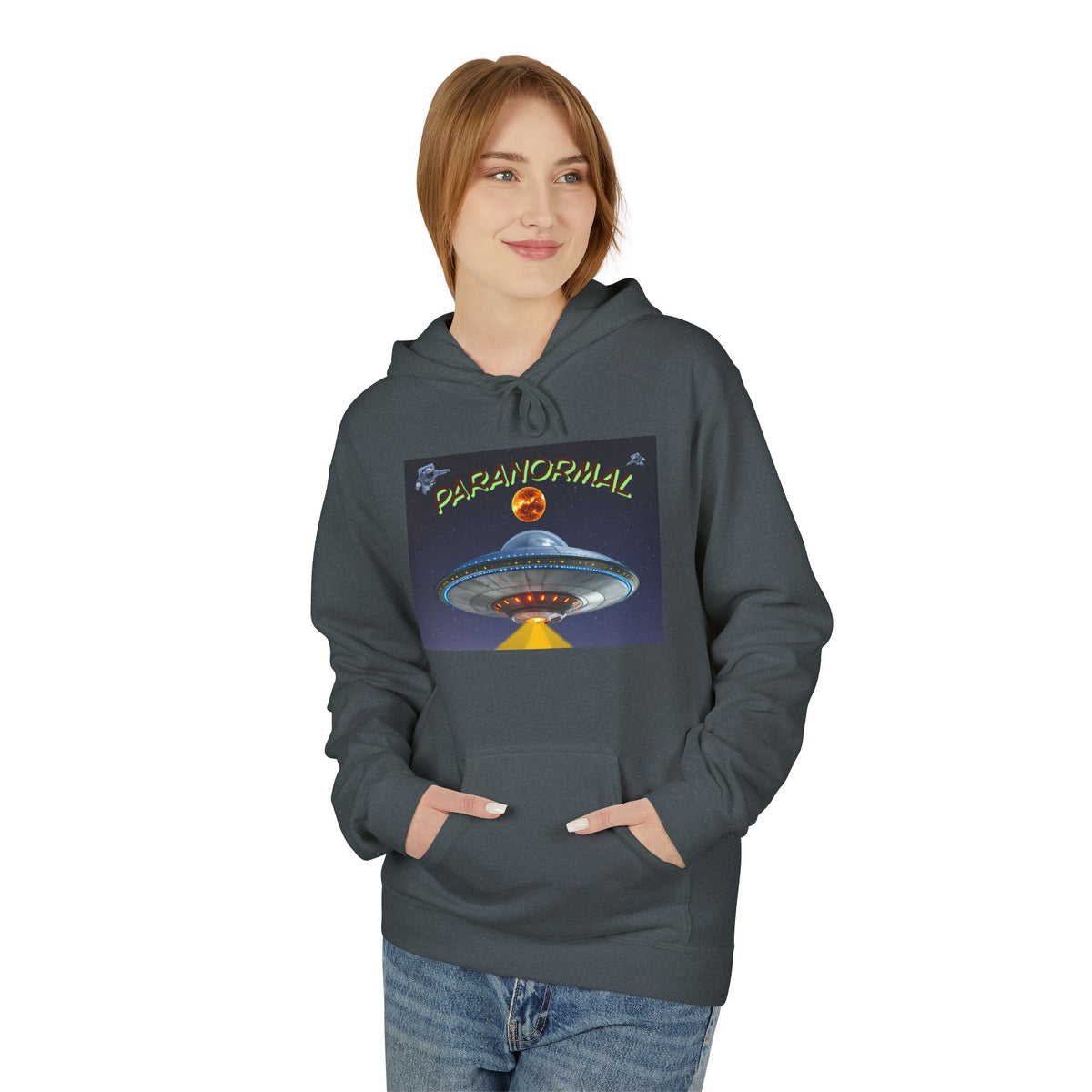 Retro UFO Spaceship Hoodie | Paranormal Alien Abduction Design