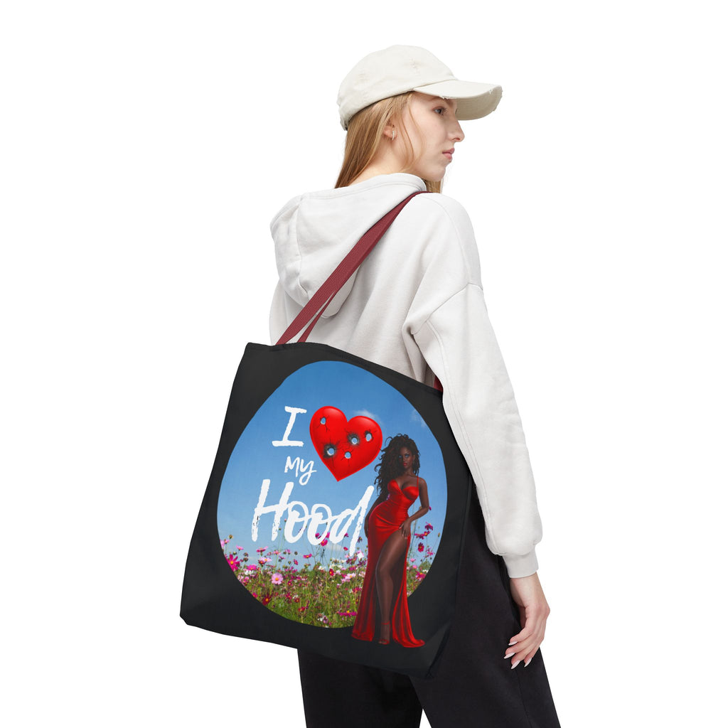 I Love My Hood tote bag | All-over print handbag