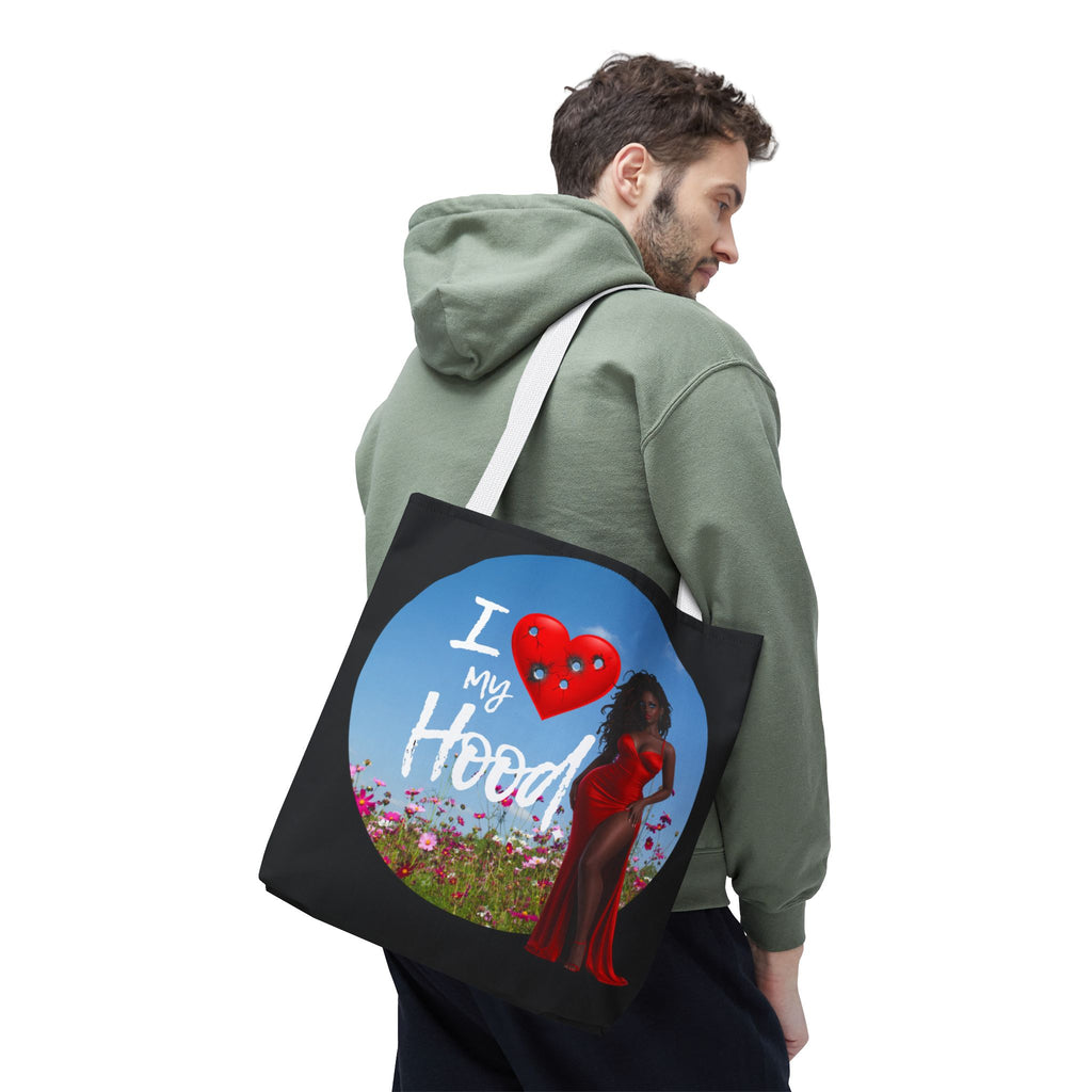 I Love My Hood tote bag | All-over print handbag