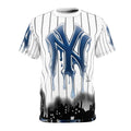 NY yank drip  designer jersey style personalized name and number Baseball Pinstripe Shirt by GT Artland