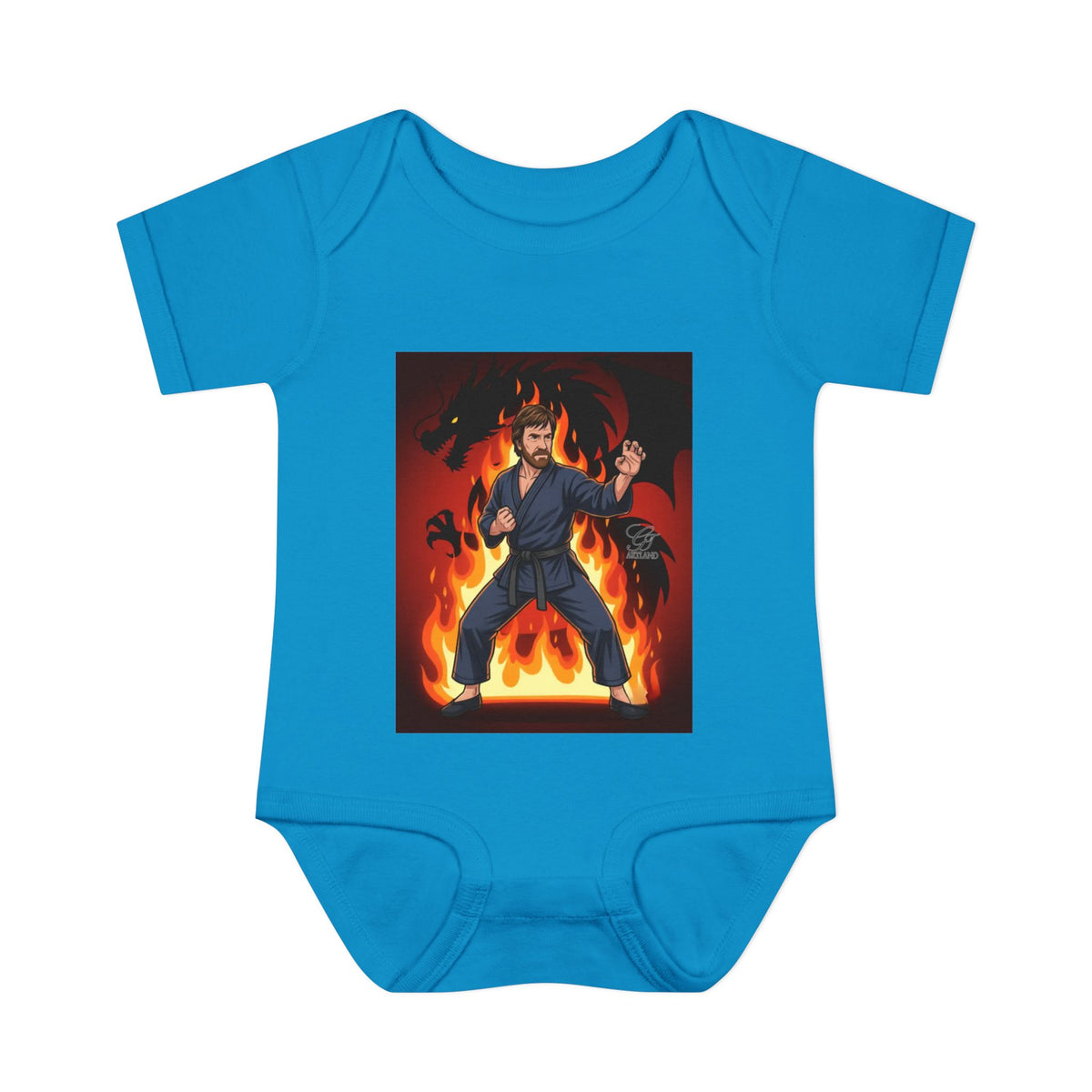 Flame Ninja Infant Bodysuit | Dragon Fire Martial Arts Baby Onesie