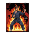 Martial Arts Master Poster | Matte Vertical Poster, Karate Dragon Flames