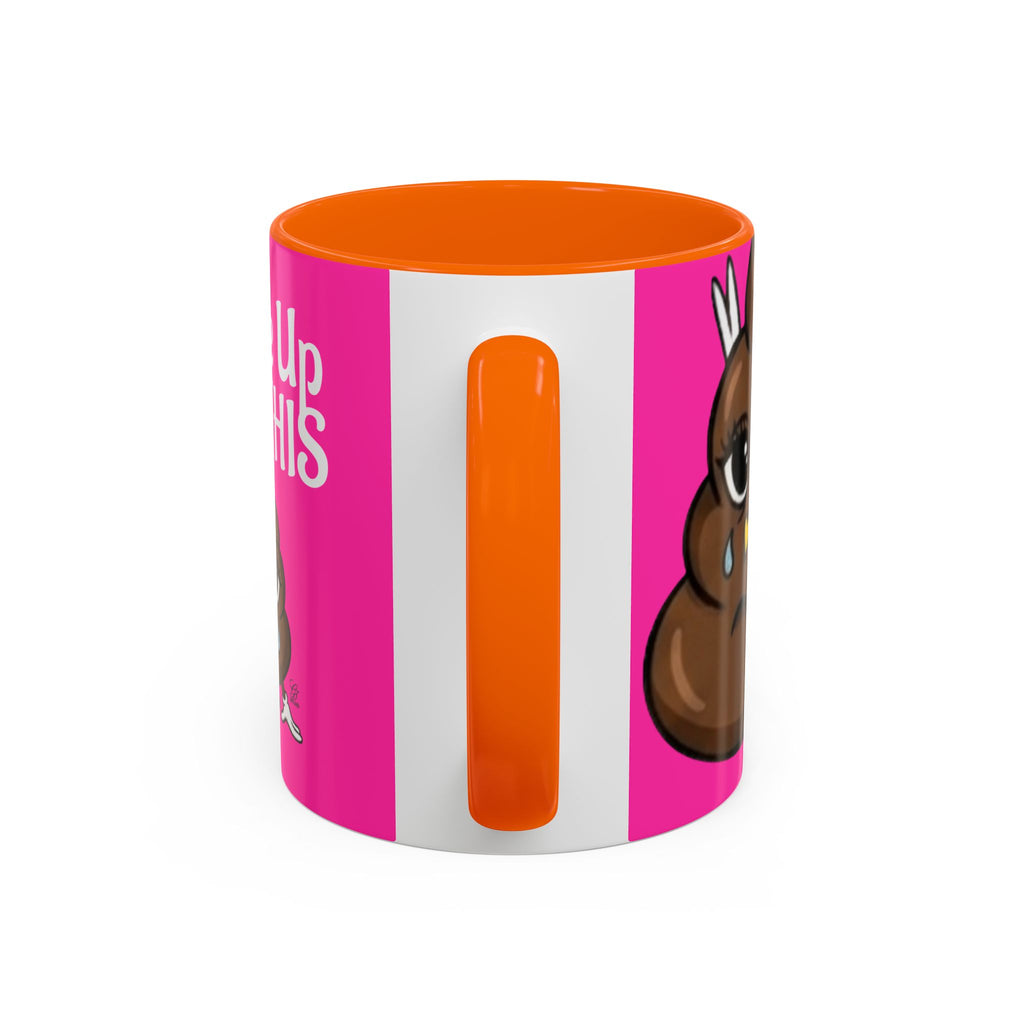 Coffee Mug — "I Woke Up Like This"  Poop Emoji Funny Pink Novelty Mug by GT Artland