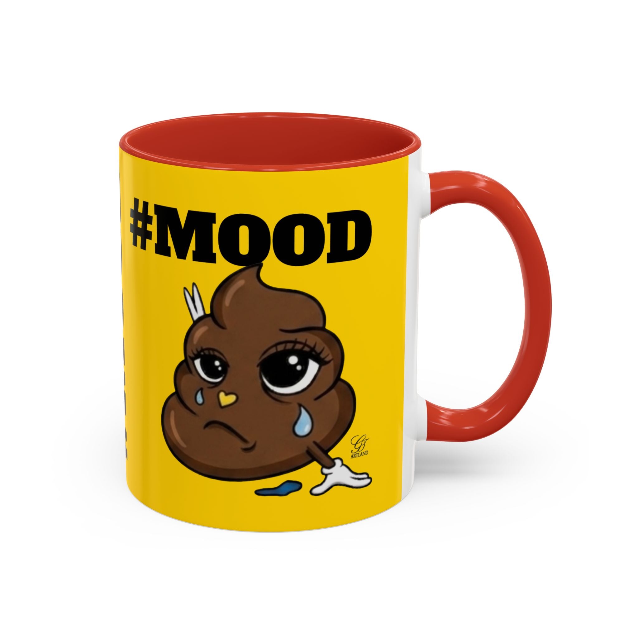 #MOOD Poop Emoji Accent Coffee Mug Yellow Edition — Funny 11/15oz Novelty Mug by GT Artland