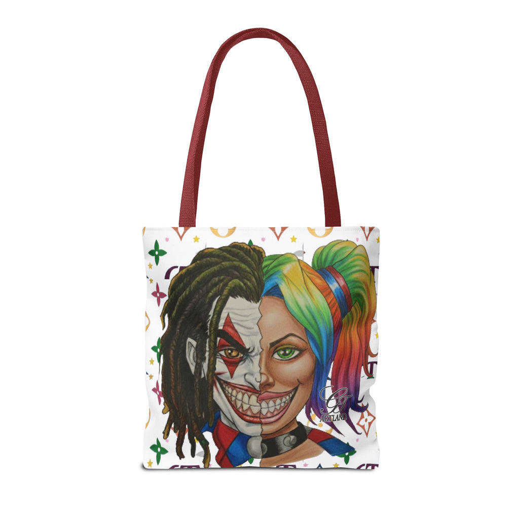 Two Faced Clown Couple Face Tote Bag – Urban Duo Swag by GT Artland