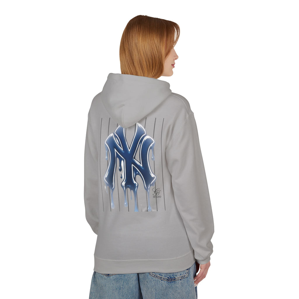 Dripping NY Fan Gear Logo Hoodie | Baseball Pinstripe Streetwear by GT Artland