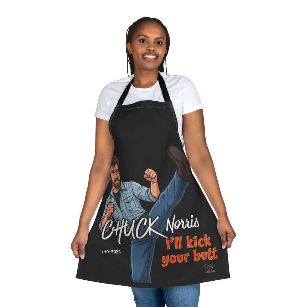 Chuck Norris I'll Kick Your Butt Apron | Humor Cooking Apron by GT Artland