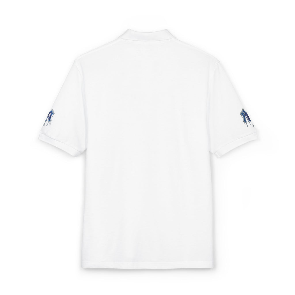 Blue Designer NYC Fan Drip NY Logo Polo Shirt by GT Artland