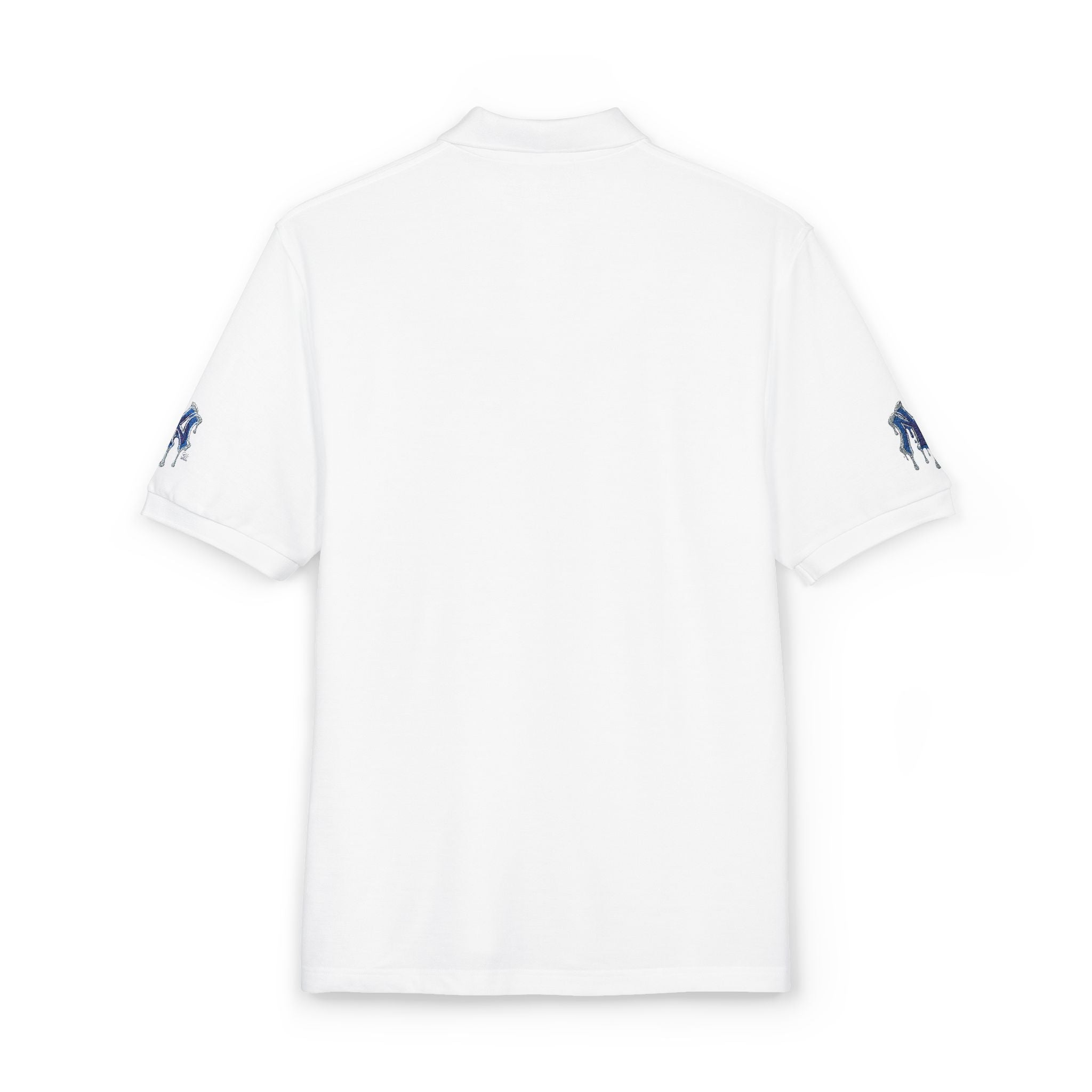 Blue Designer NYC Fan Drip NY Logo Polo Shirt by GT Artland